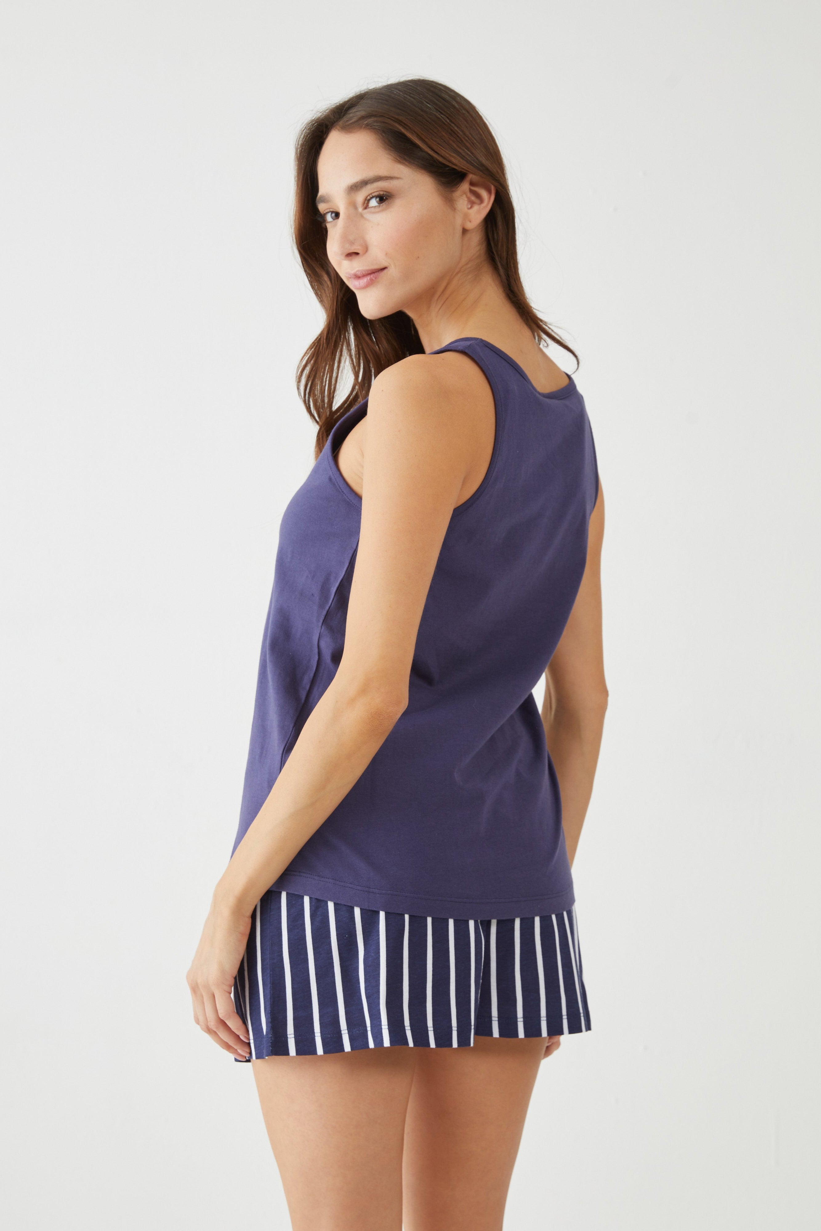 סט פיג'מה סנופי מכנס קצר 100% כותנה