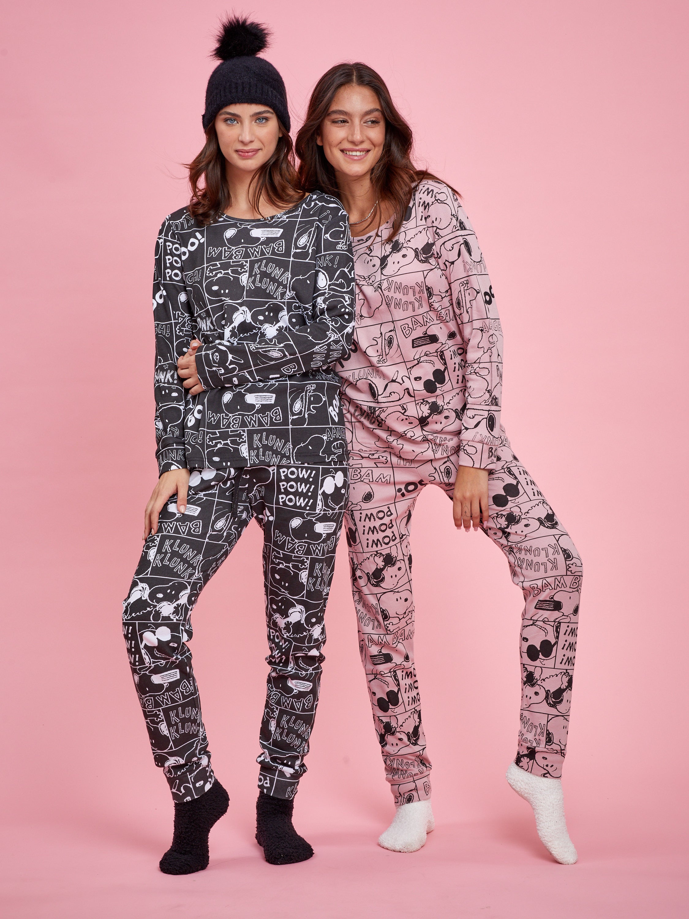 פיג'מה סנופי קומיקס מודפס אינטרלוק