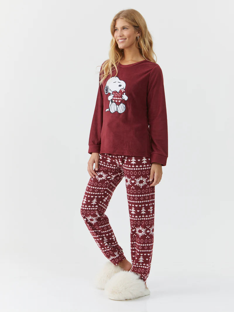 פיג`מה סנופי עם לב מיקרופליז