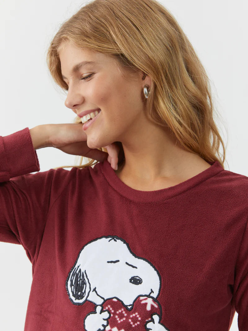 פיג`מה סנופי עם לב מיקרופליז