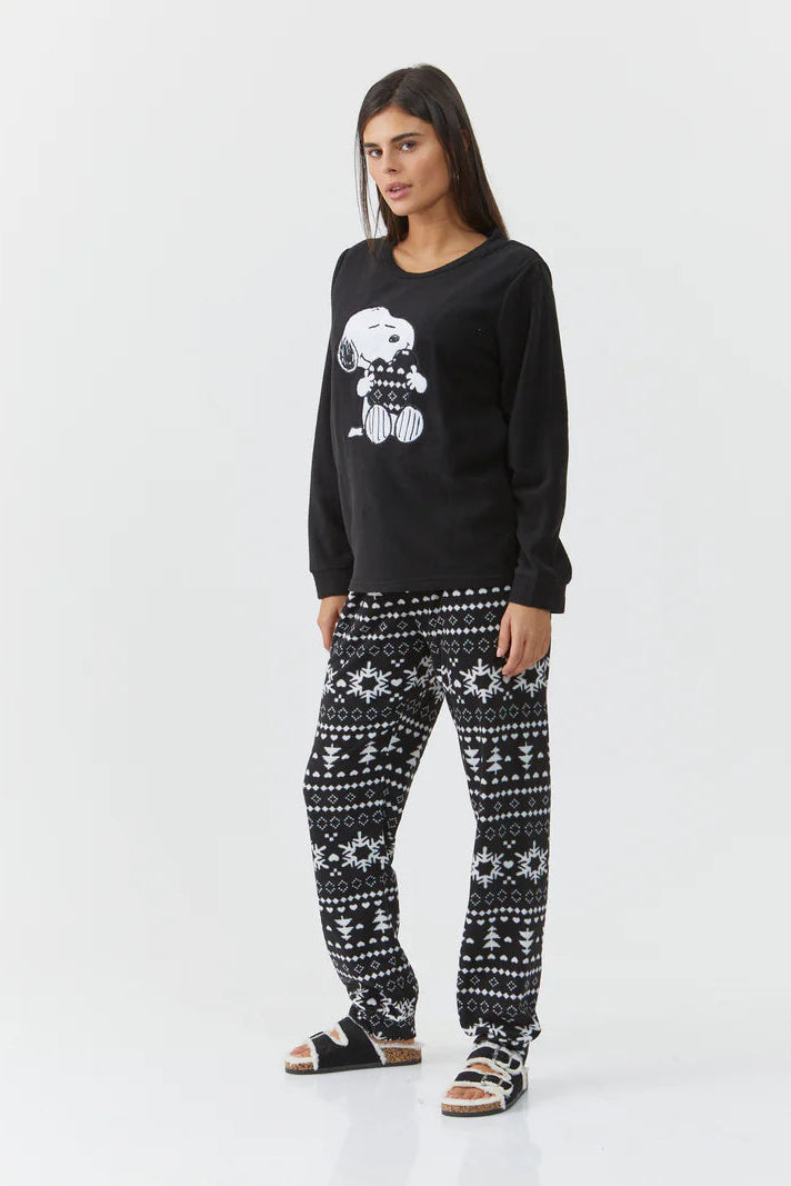 פיג`מה סנופי עם לב מיקרופליז