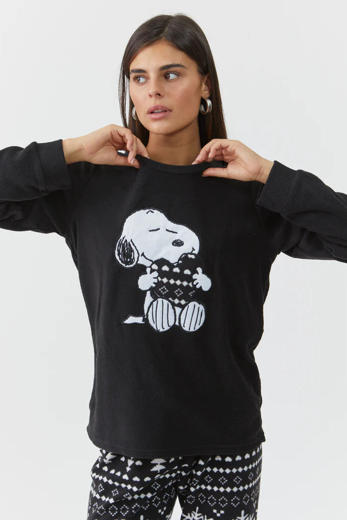 פיג`מה סנופי עם לב מיקרופליז