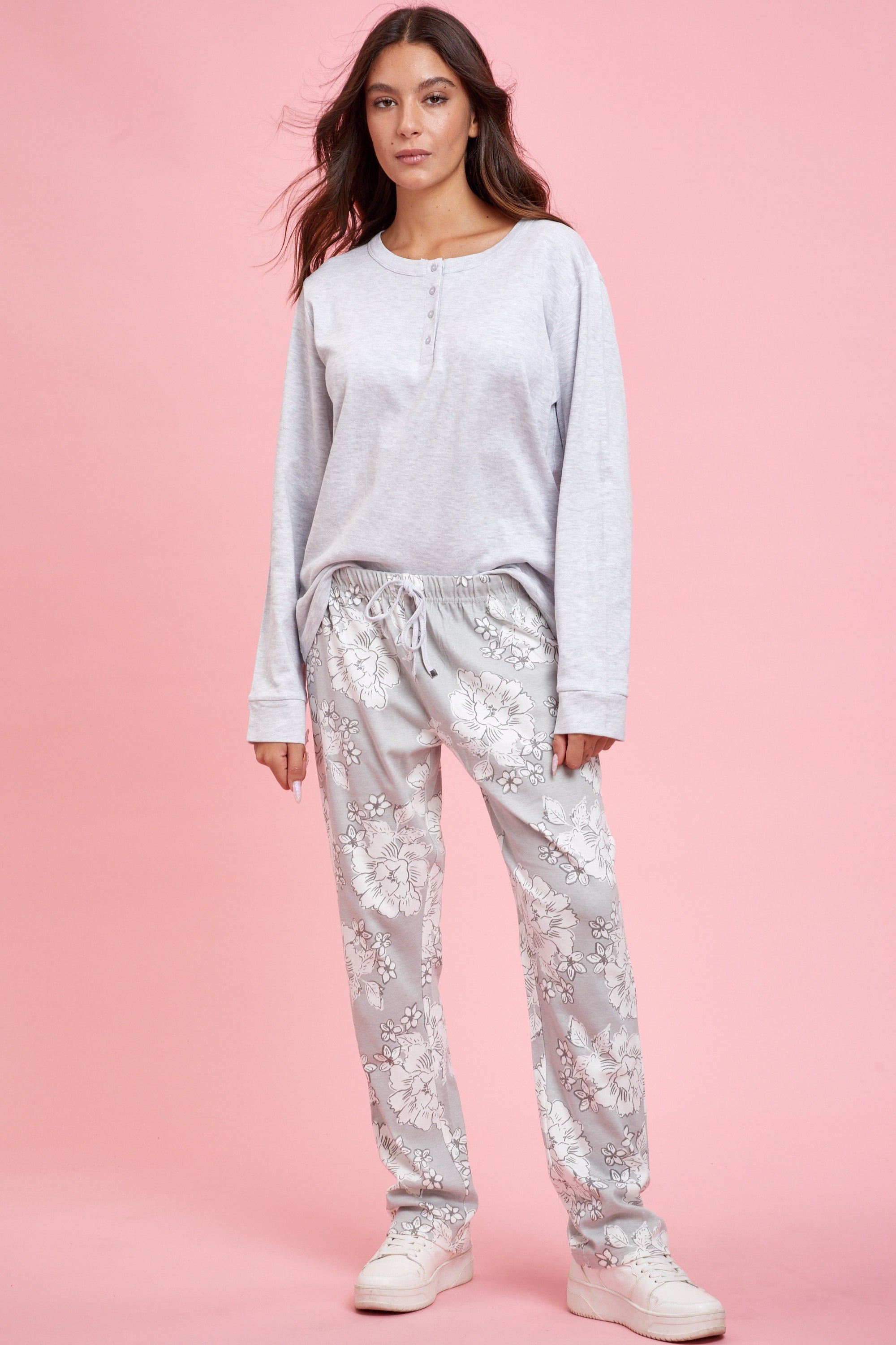 פיג'מה פרחים אינטרלוק