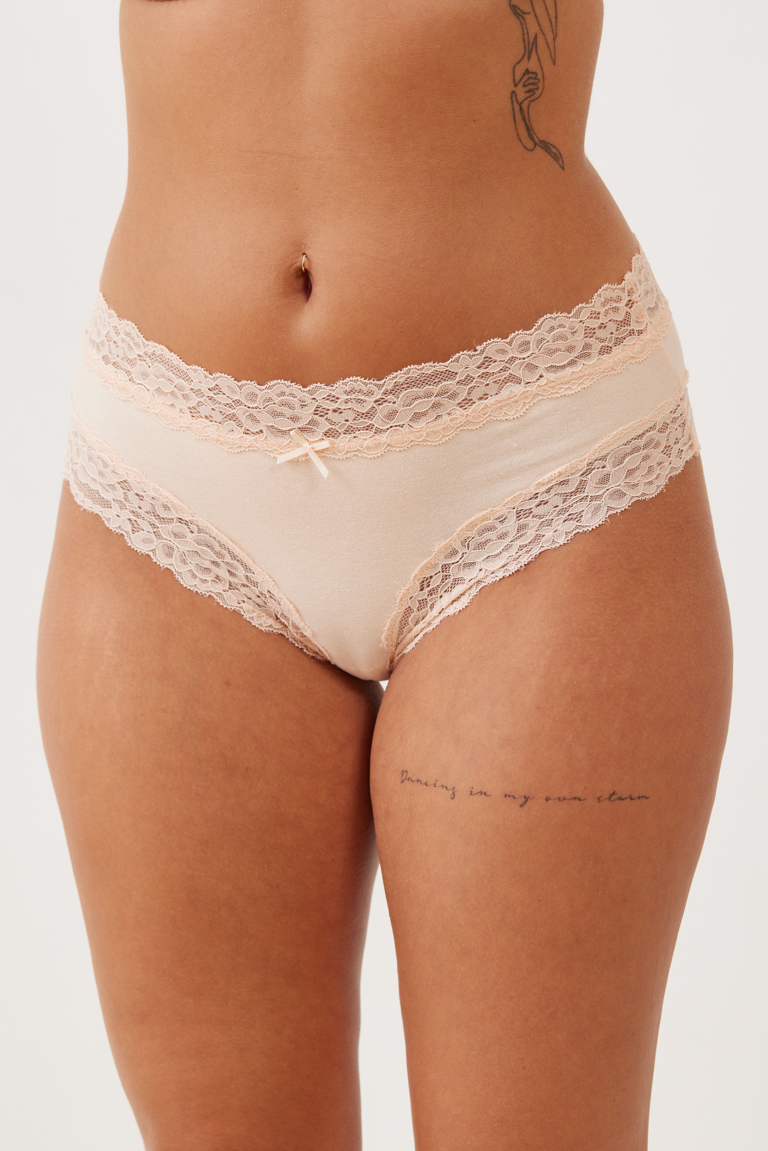 תחתון בוקסר כותנה+תחרה