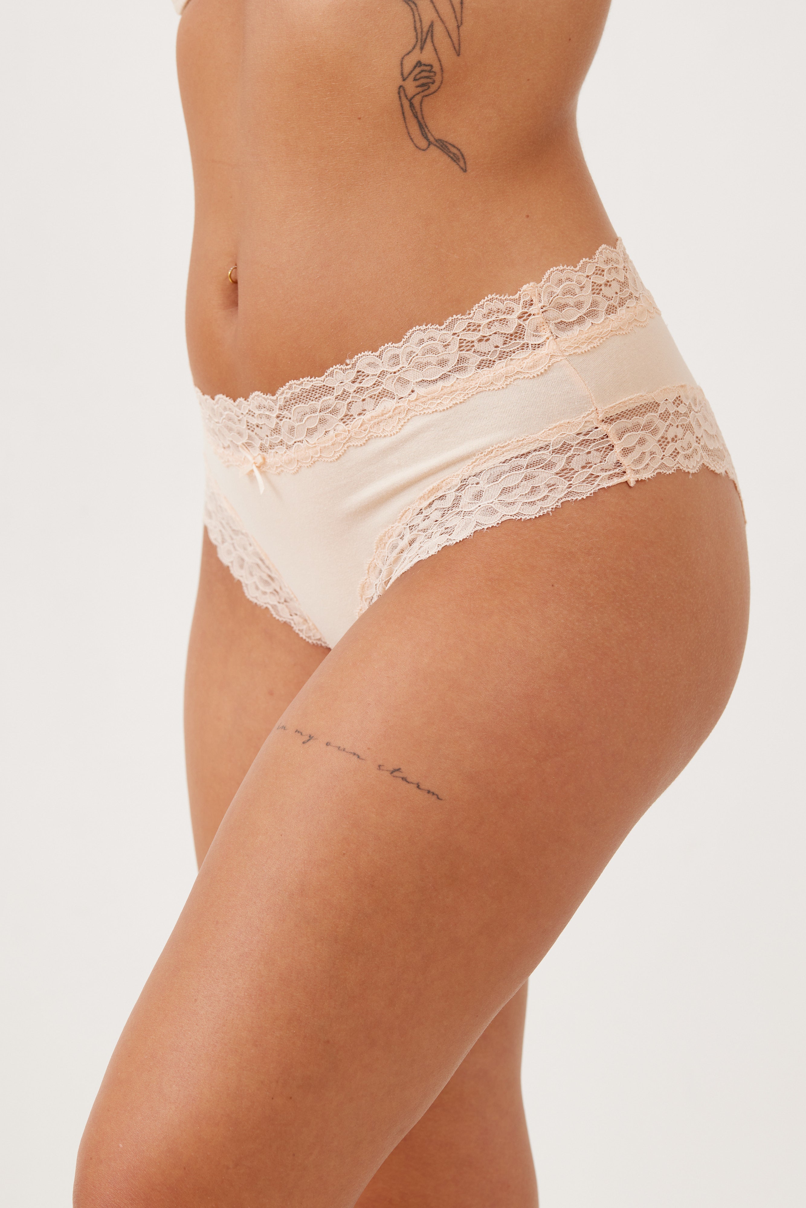 תחתון בוקסר כותנה+תחרה