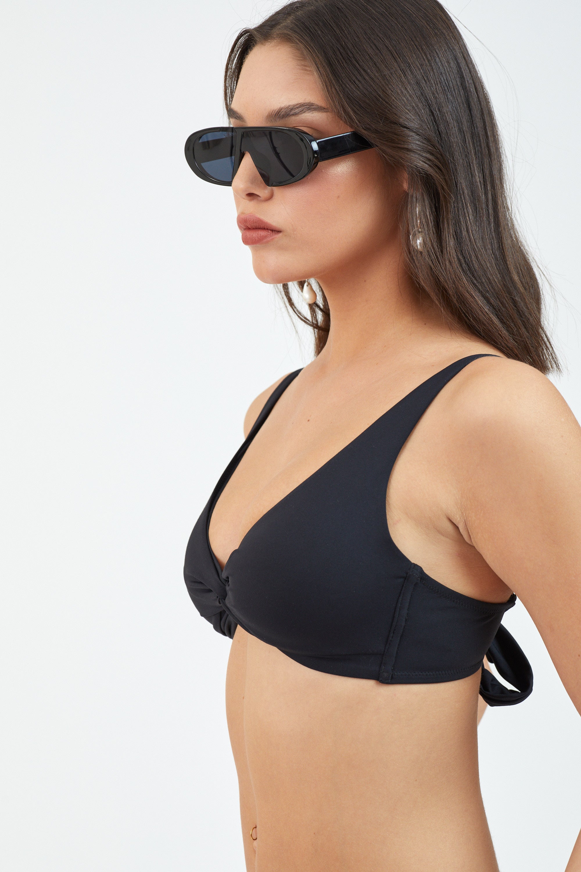 Mid Tie Bra טופ בגד ים