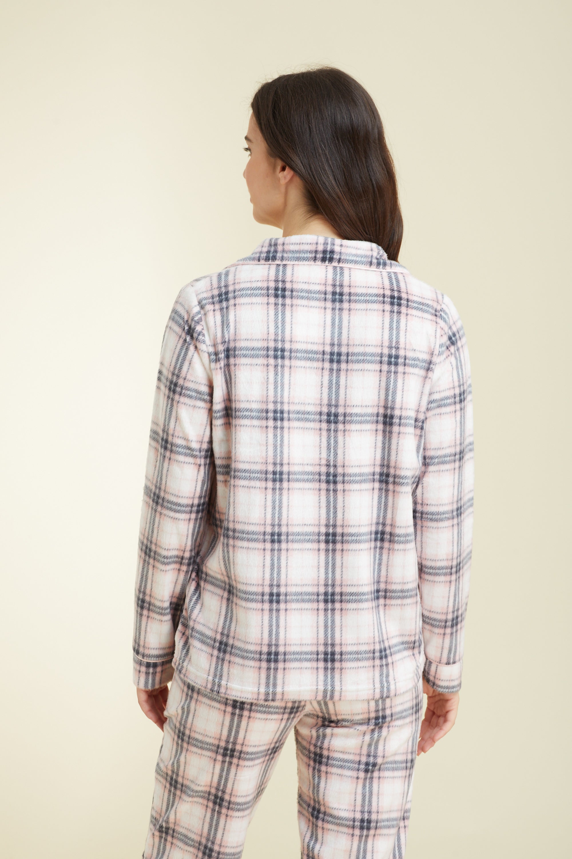 סט פיג'מה מכופתרת בד מינק מפנק