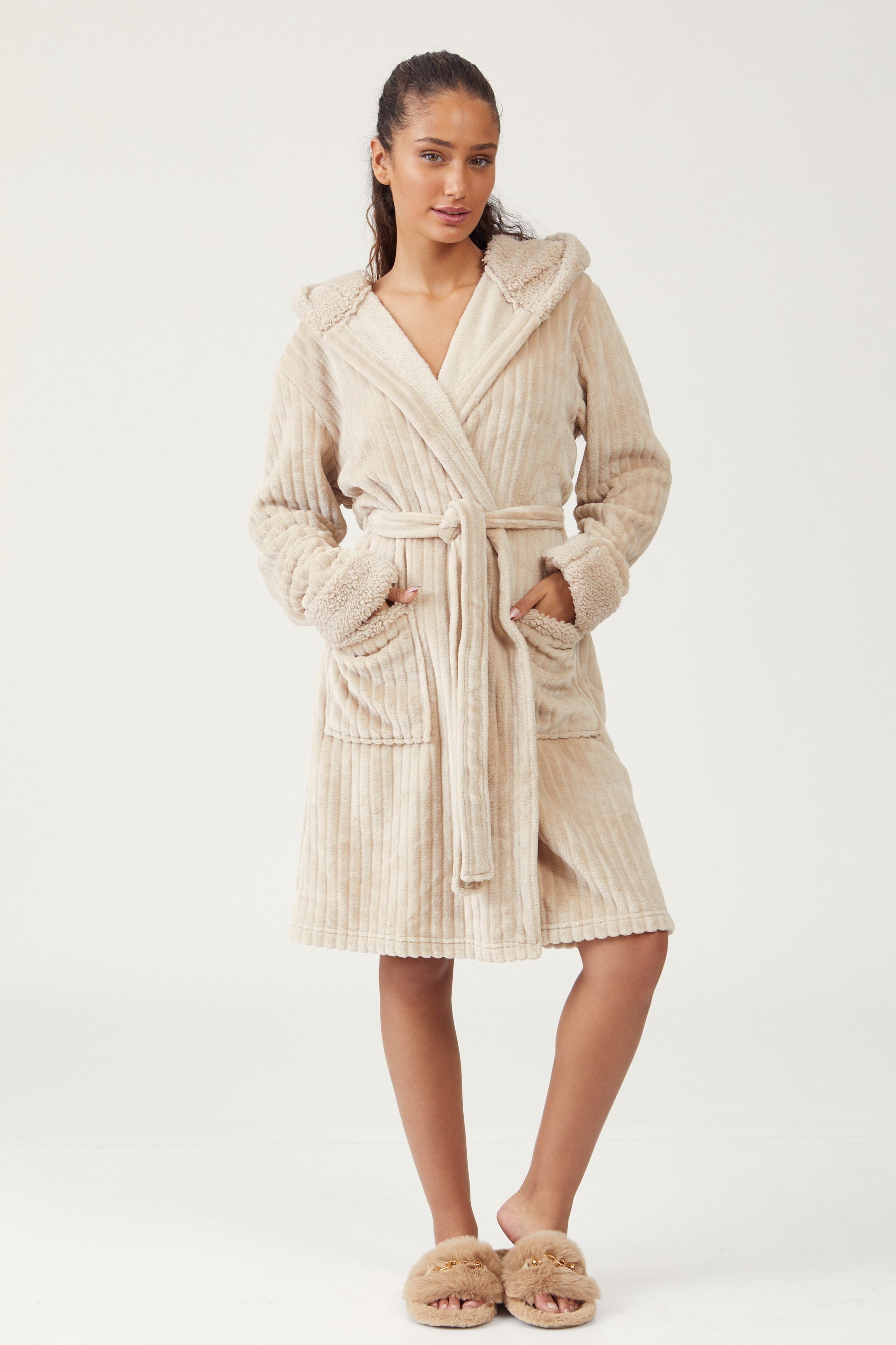 חלוק בית פלאפי טקסטורת פסים