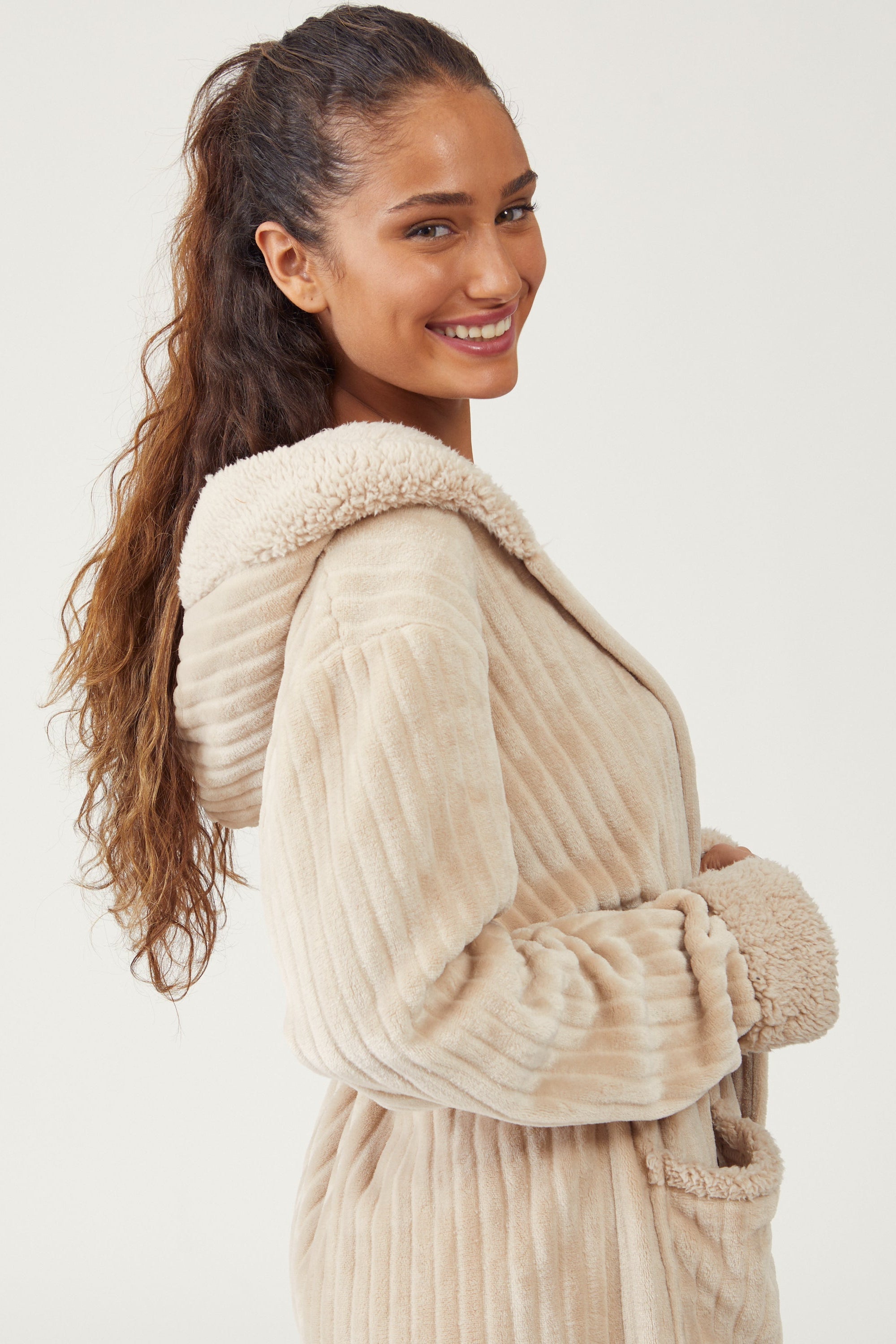 חלוק בית פלאפי טקסטורת פסים