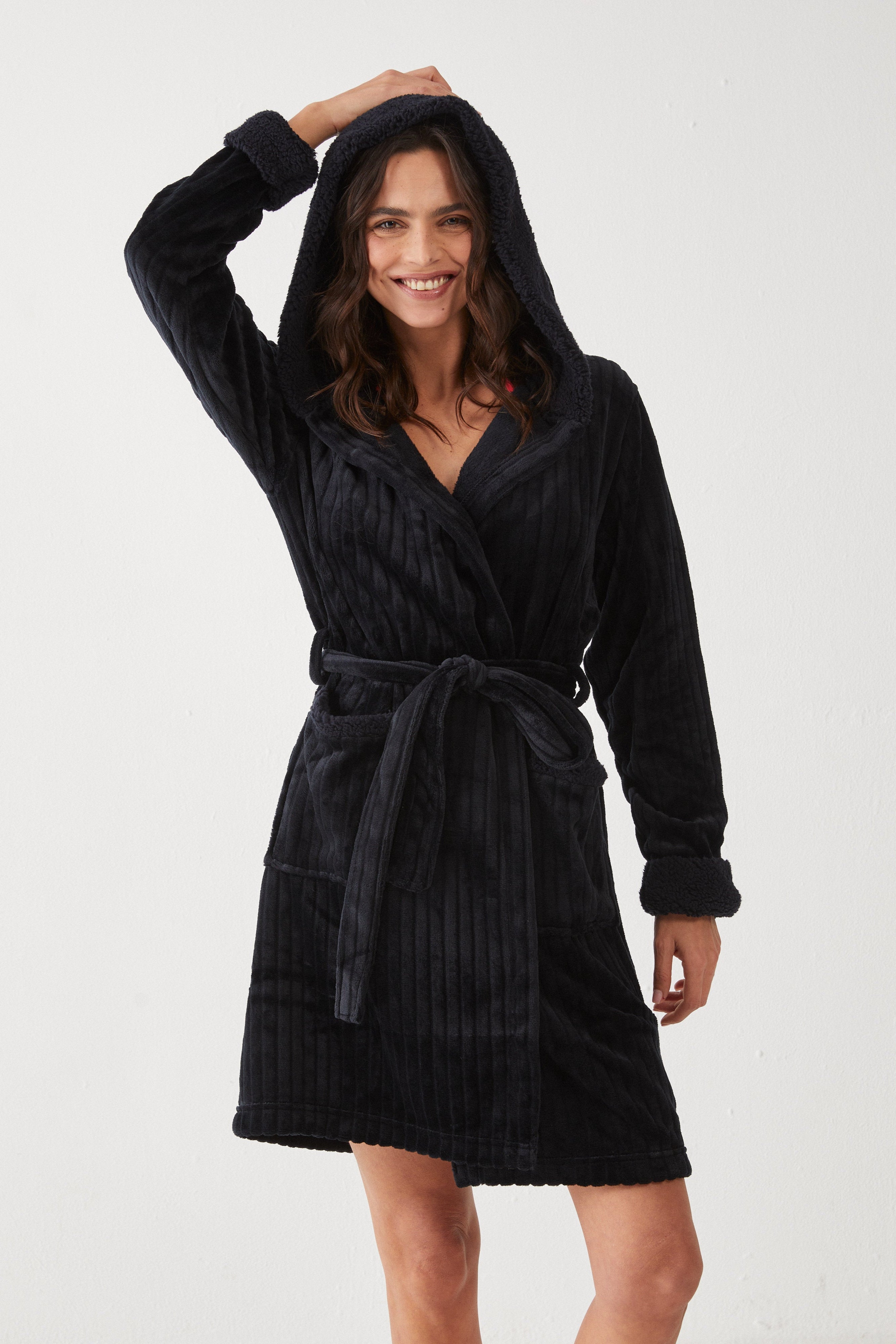 חלוק בית פלאפי טקסטורת פסים