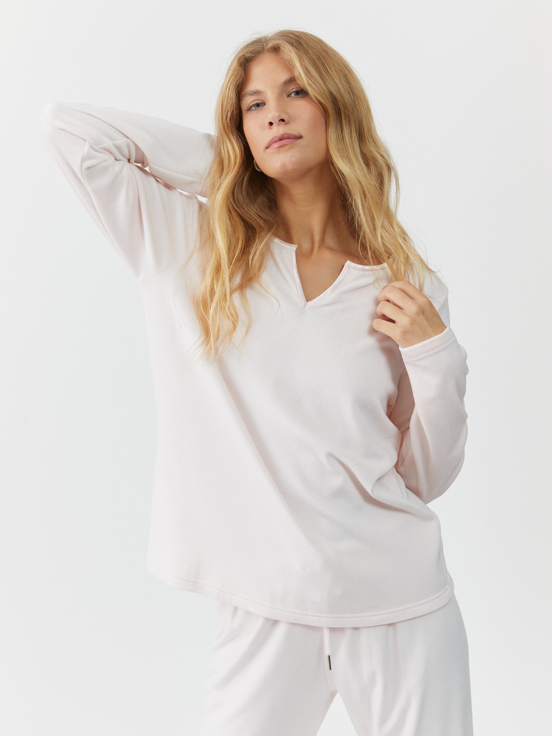 V Neck Velvet סט פיג'מה חורף