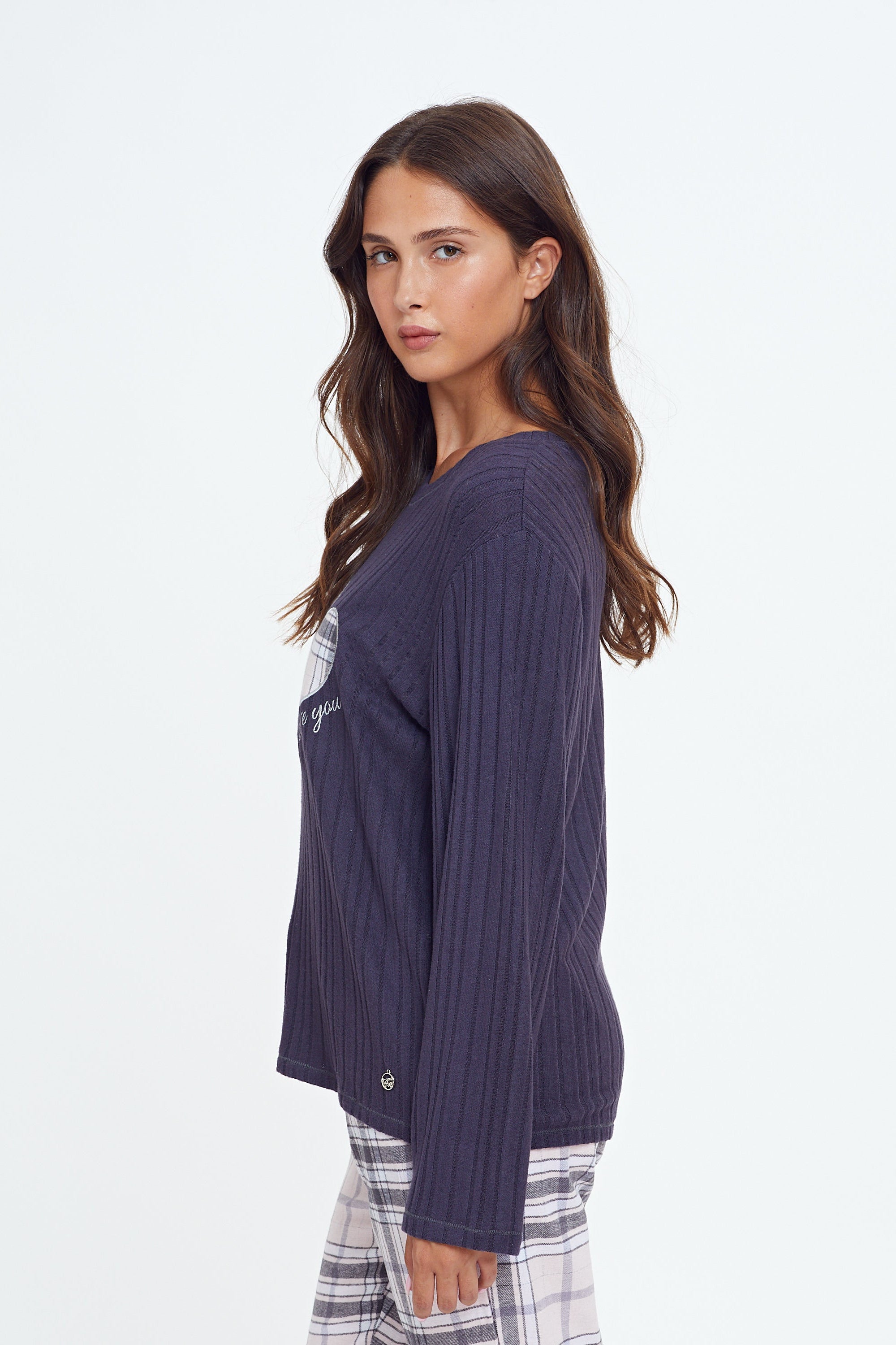 פיג'מה ריב ויסקוזה מכנס משבצות