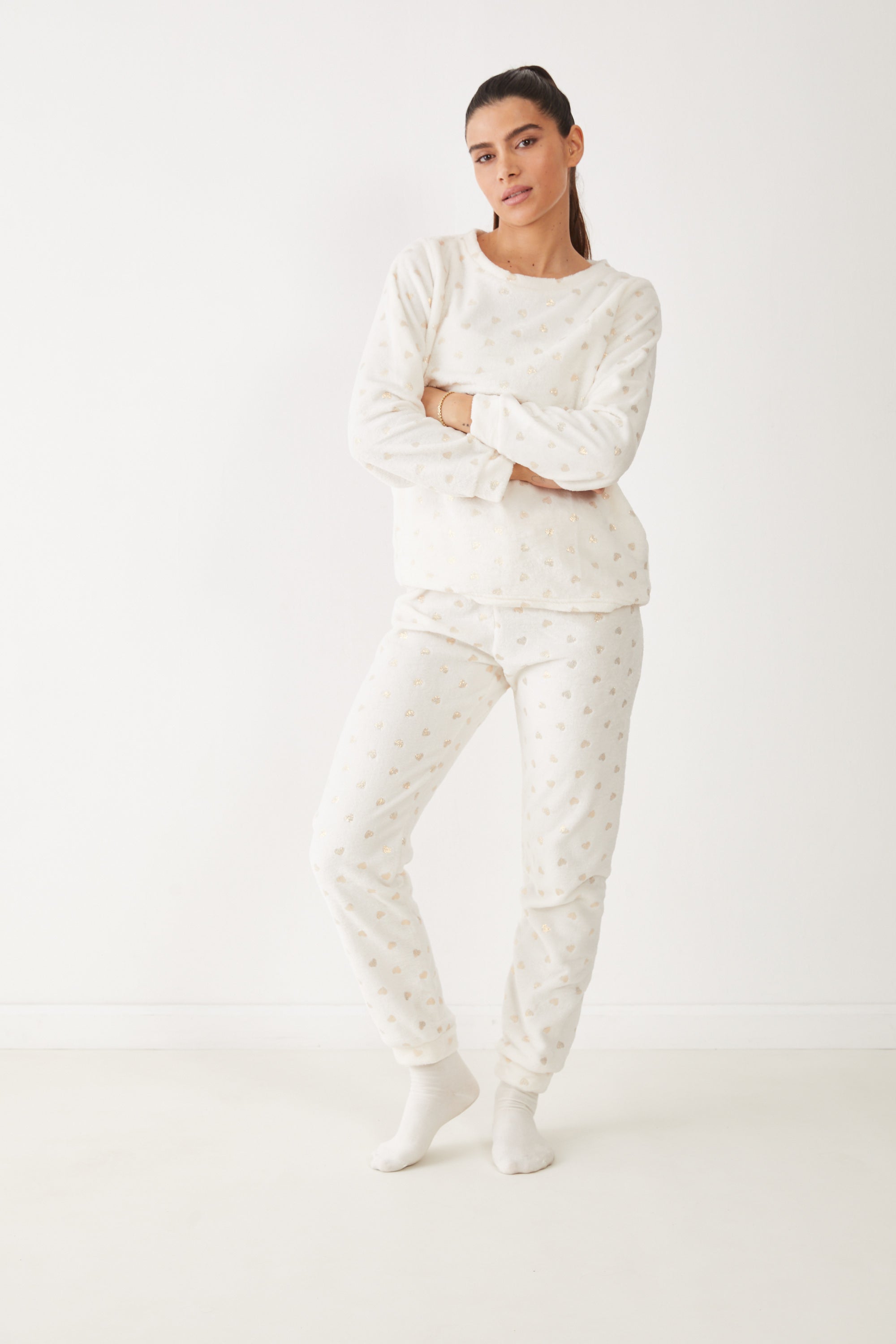 פיג'מת לבבות נצנצים פלאפי