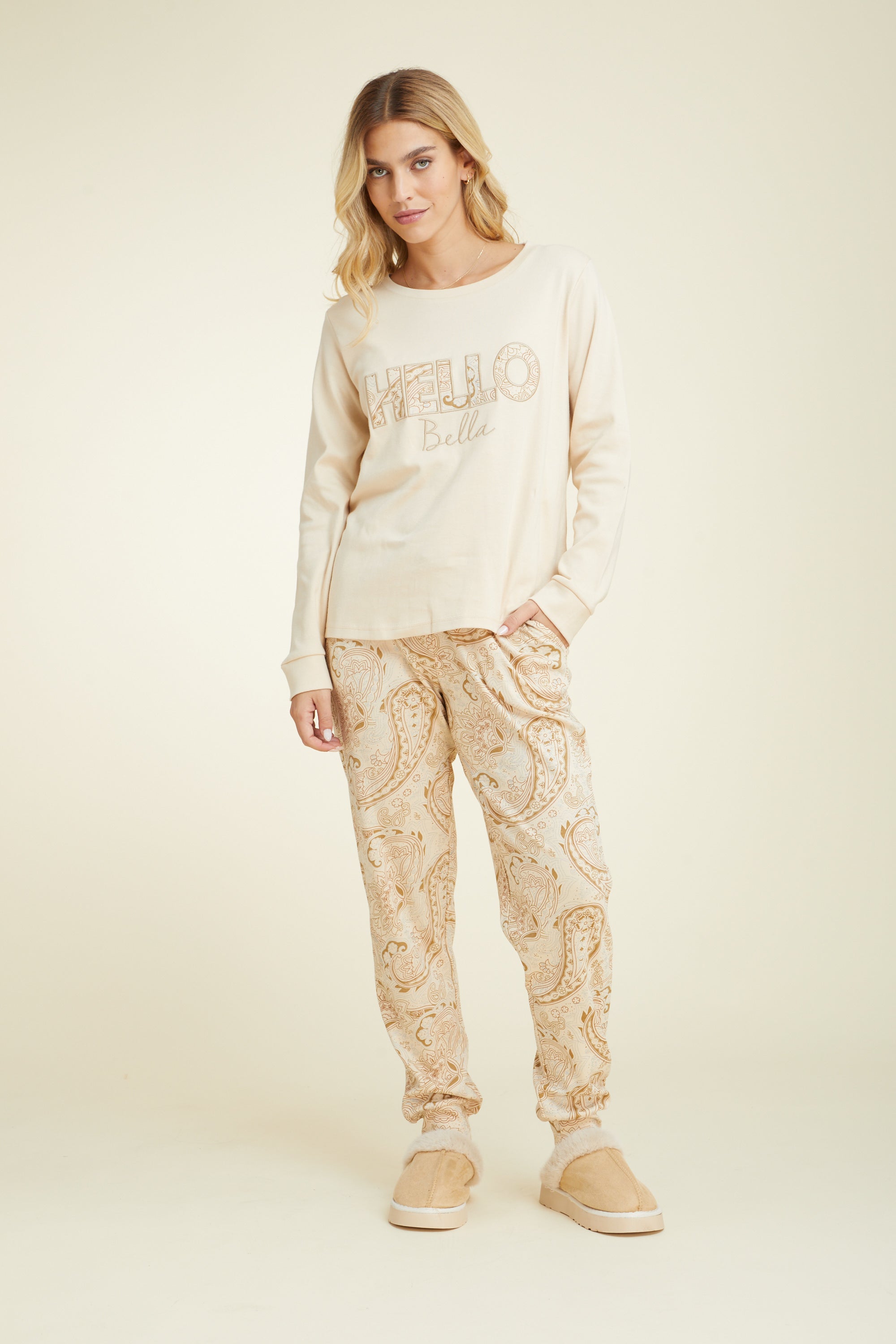 סט פיג'מה כותנה