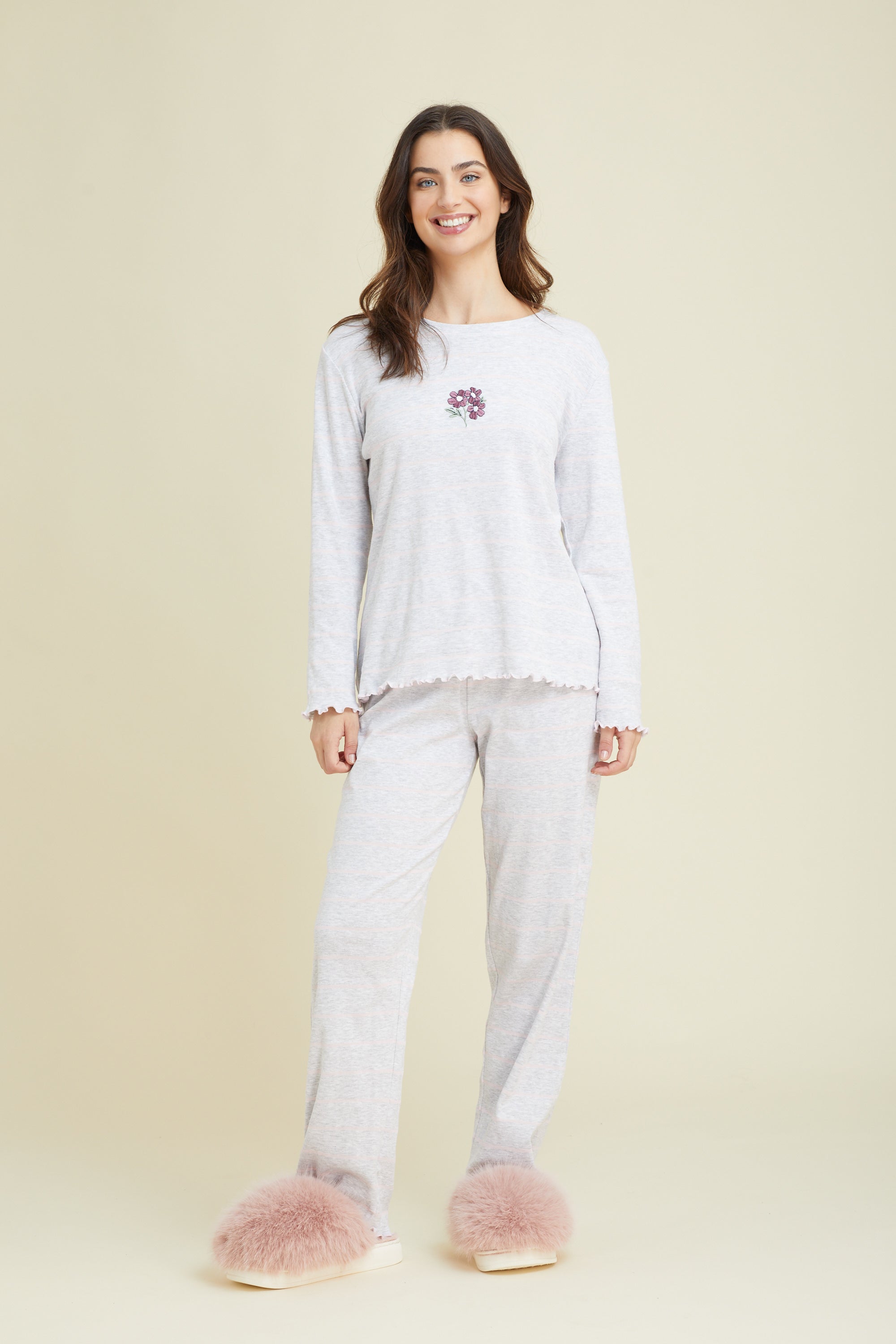 Rib Cotton סט פיג'מה כותנה