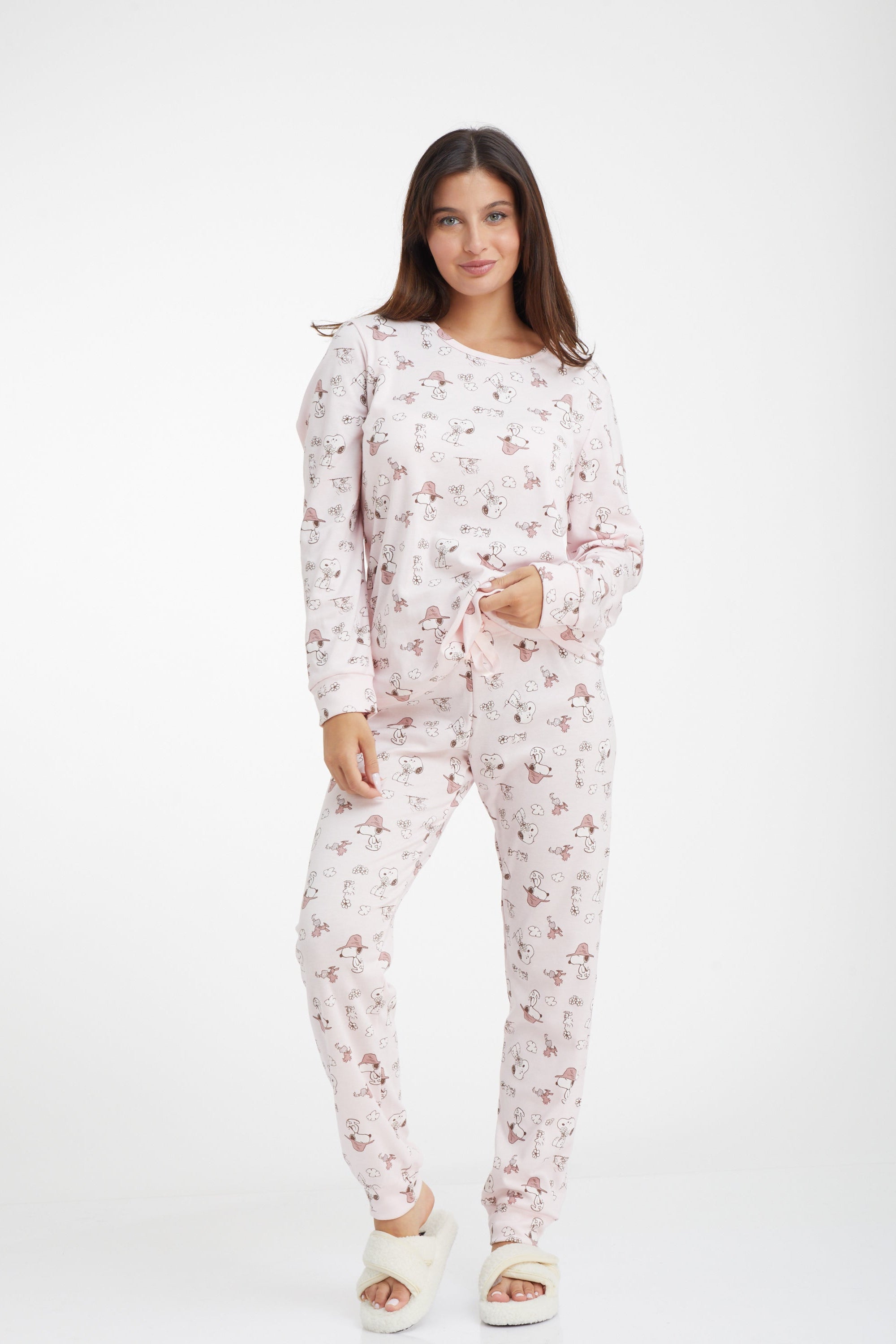 סט פיג'מה ארוכה דקה סנופי