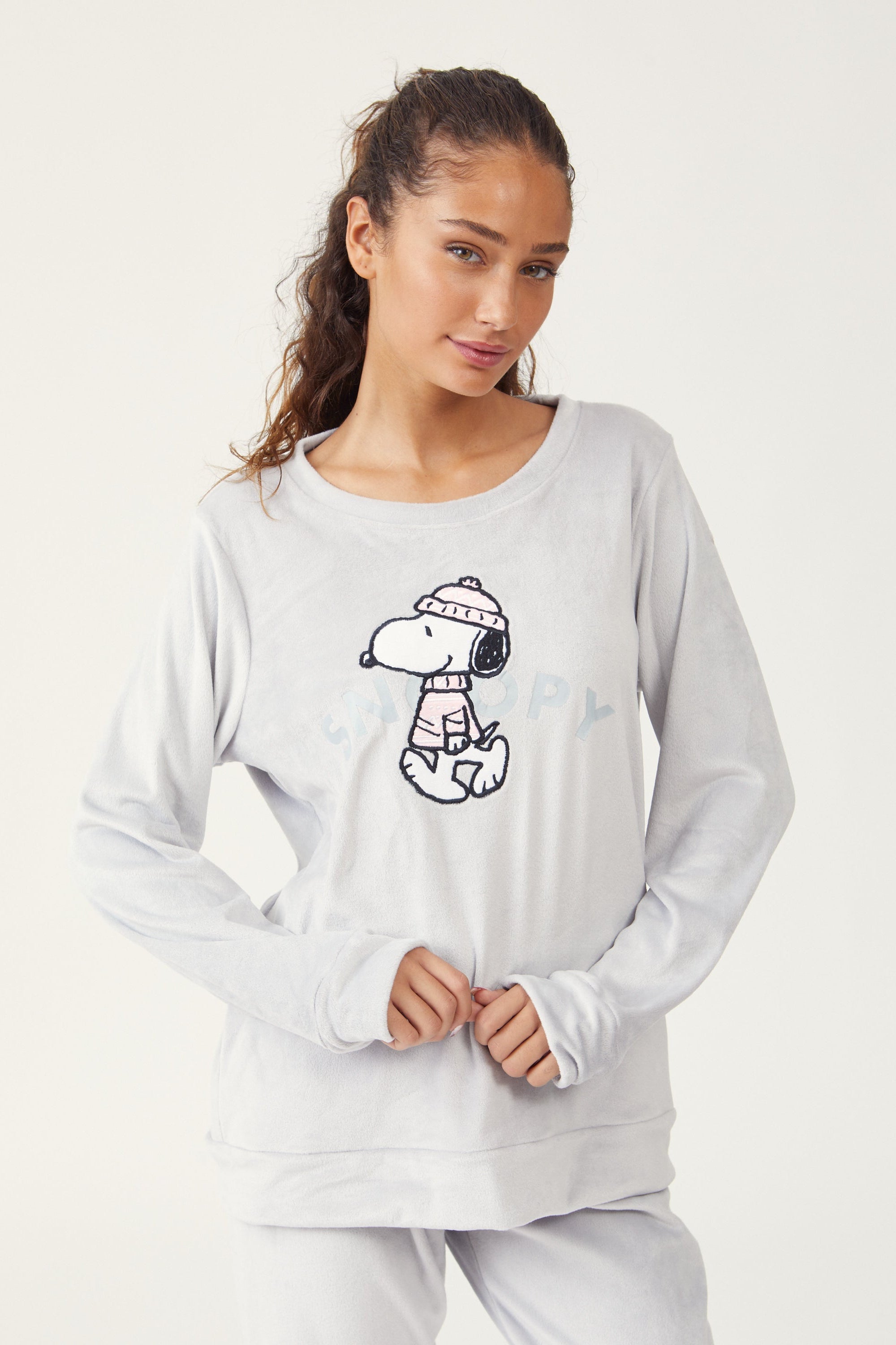 סט פיג'מה סנופי קטיפה