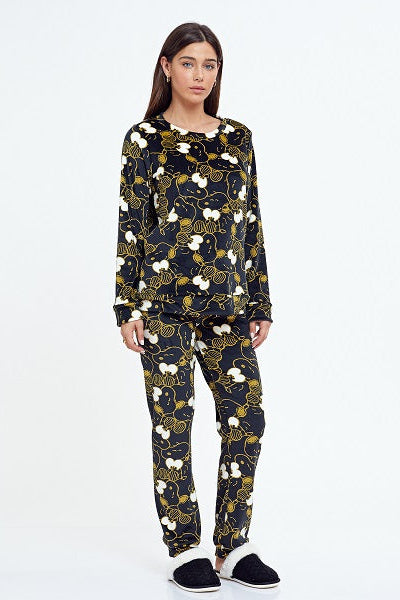 סט פיג'מת קטיפה סנופי