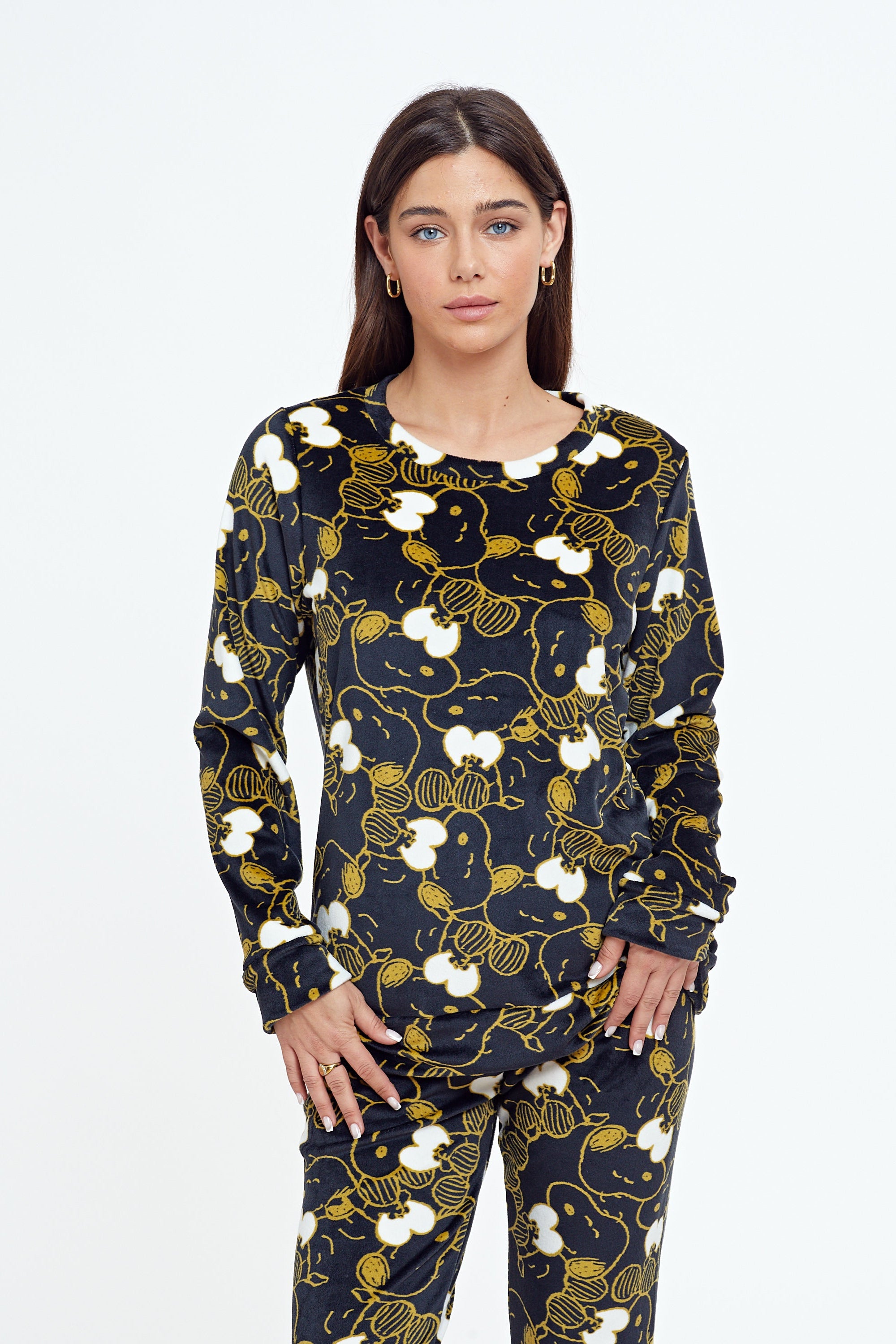 סט פיג'מת קטיפה סנופי