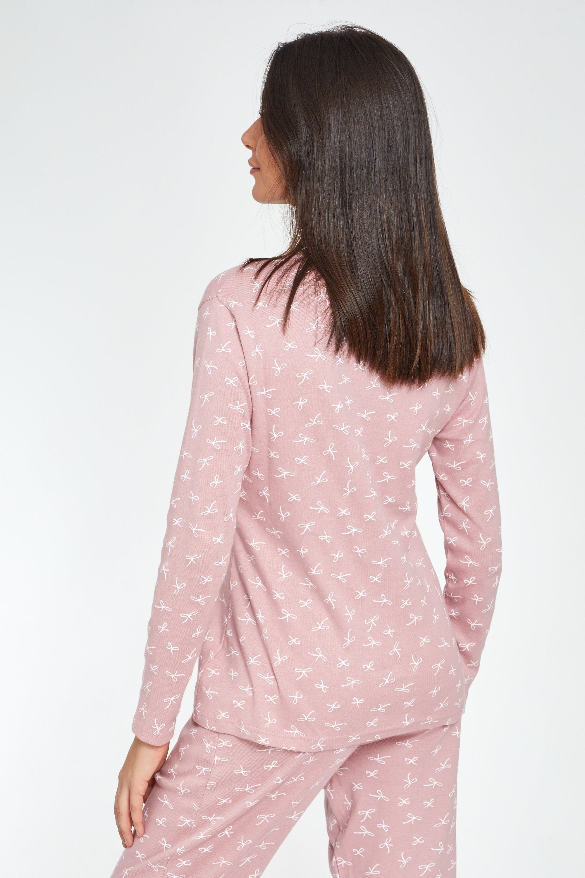 סט פיג'מה כפתורים הדפס פפיונים