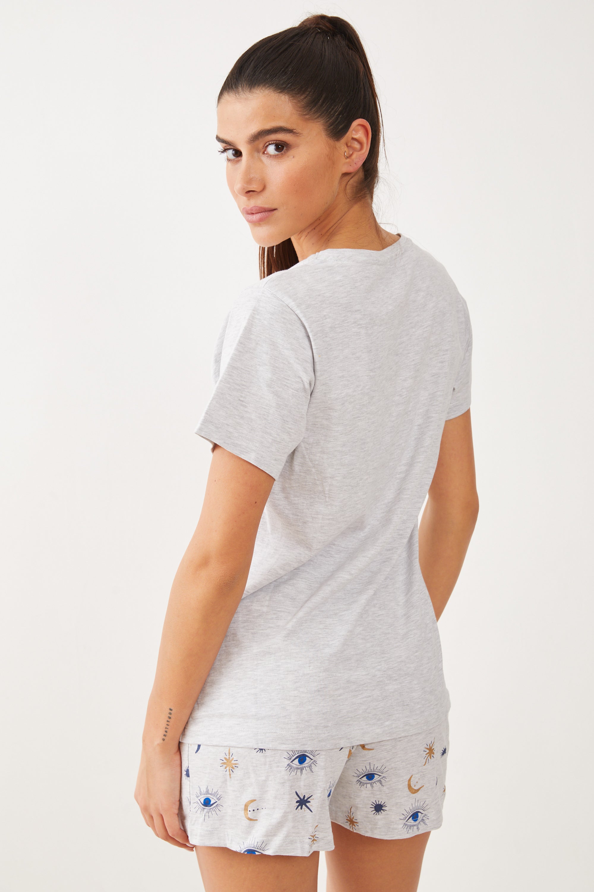 פיג'מה מכנס קצר כותנה חמסה