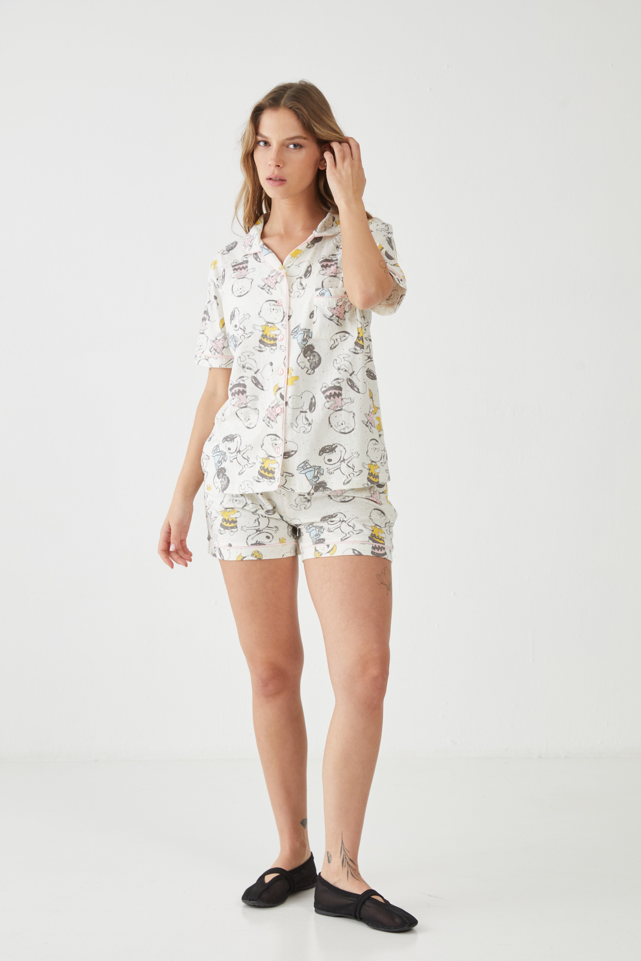 פיגמה מכופתרת כותנה- סנופי וחברים