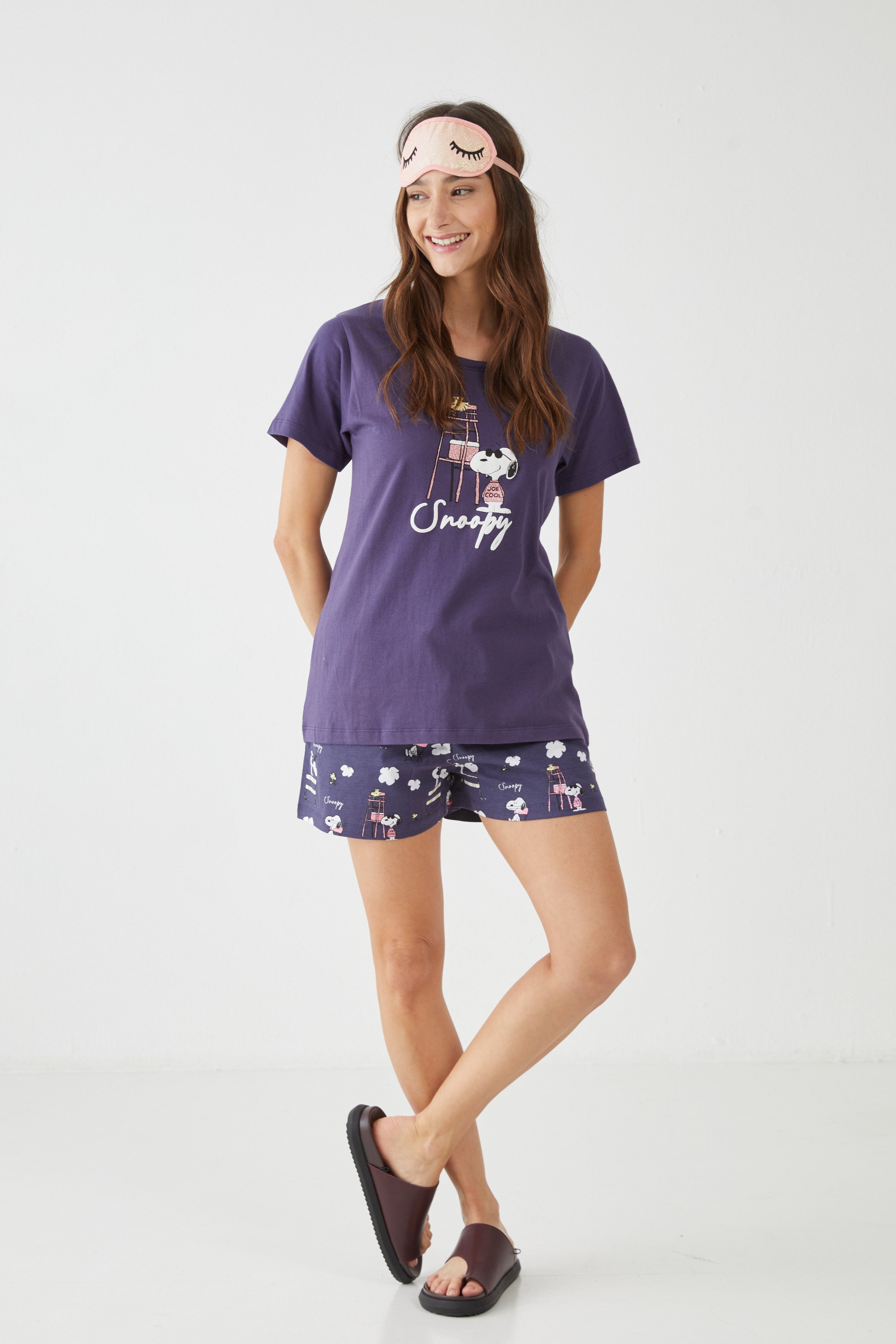 סט פיג'מה סנופי 100% כותנה