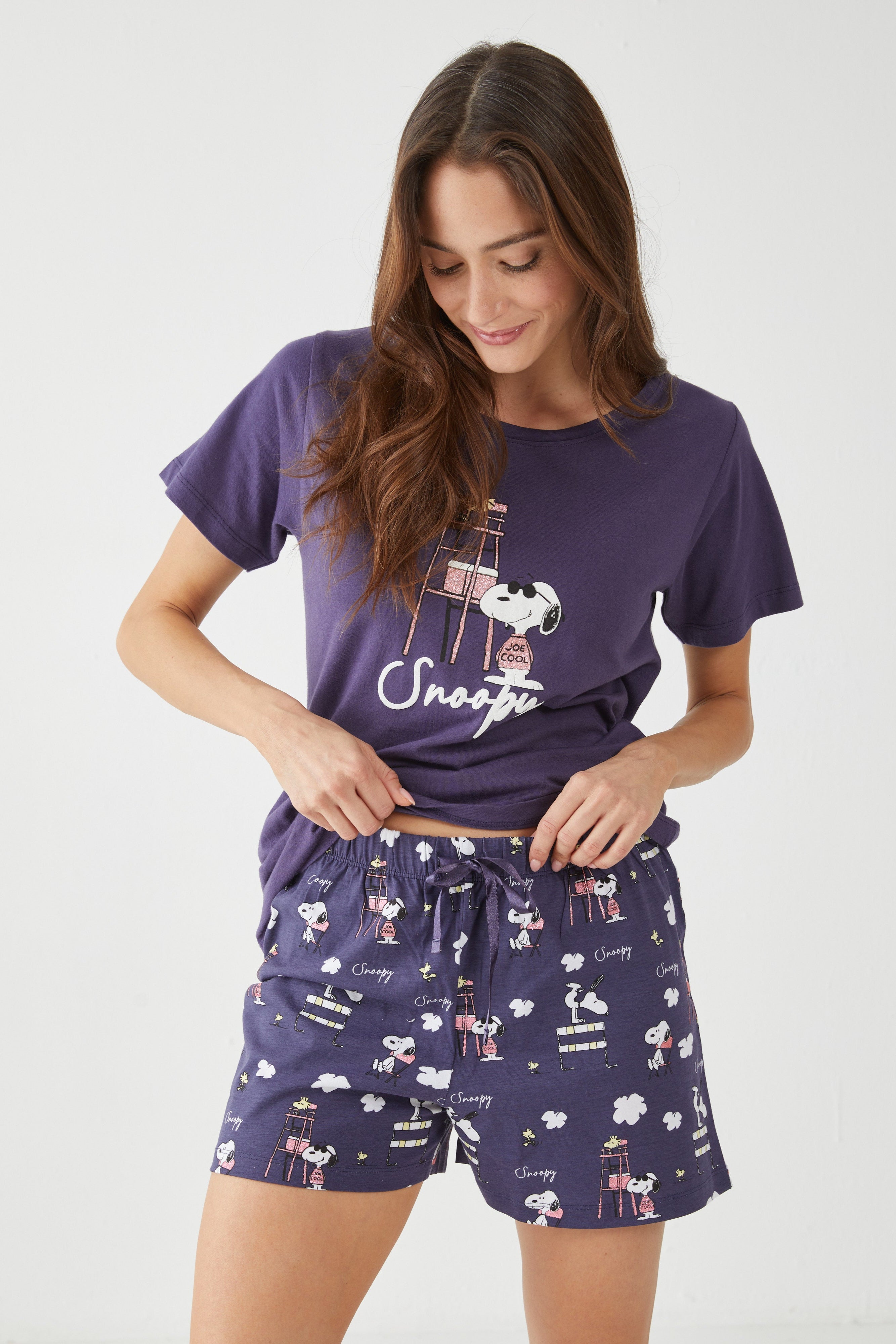 סט פיג'מה סנופי 100% כותנה