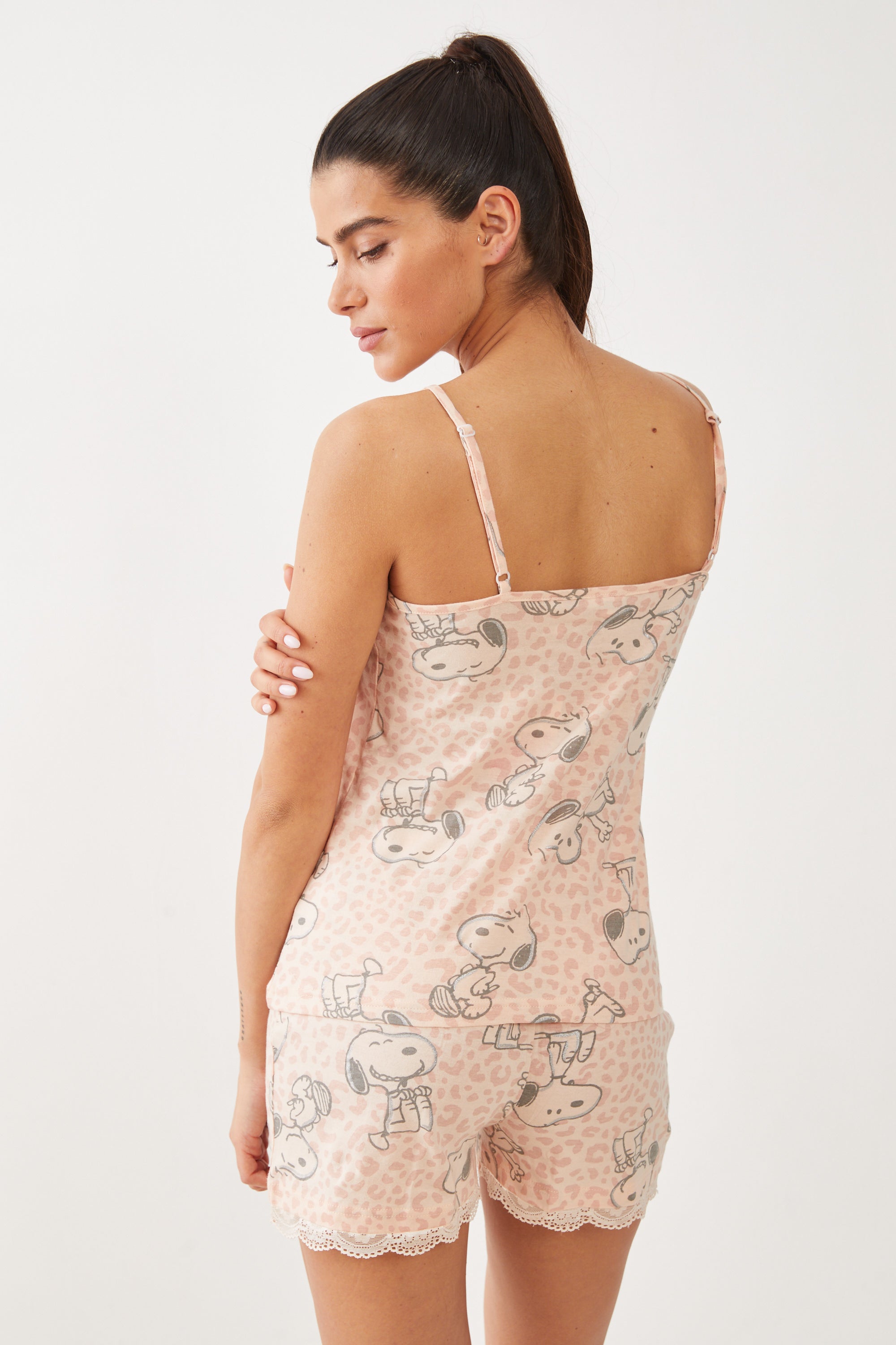 פיג'מה גופייה כותנה סנופי מנומר