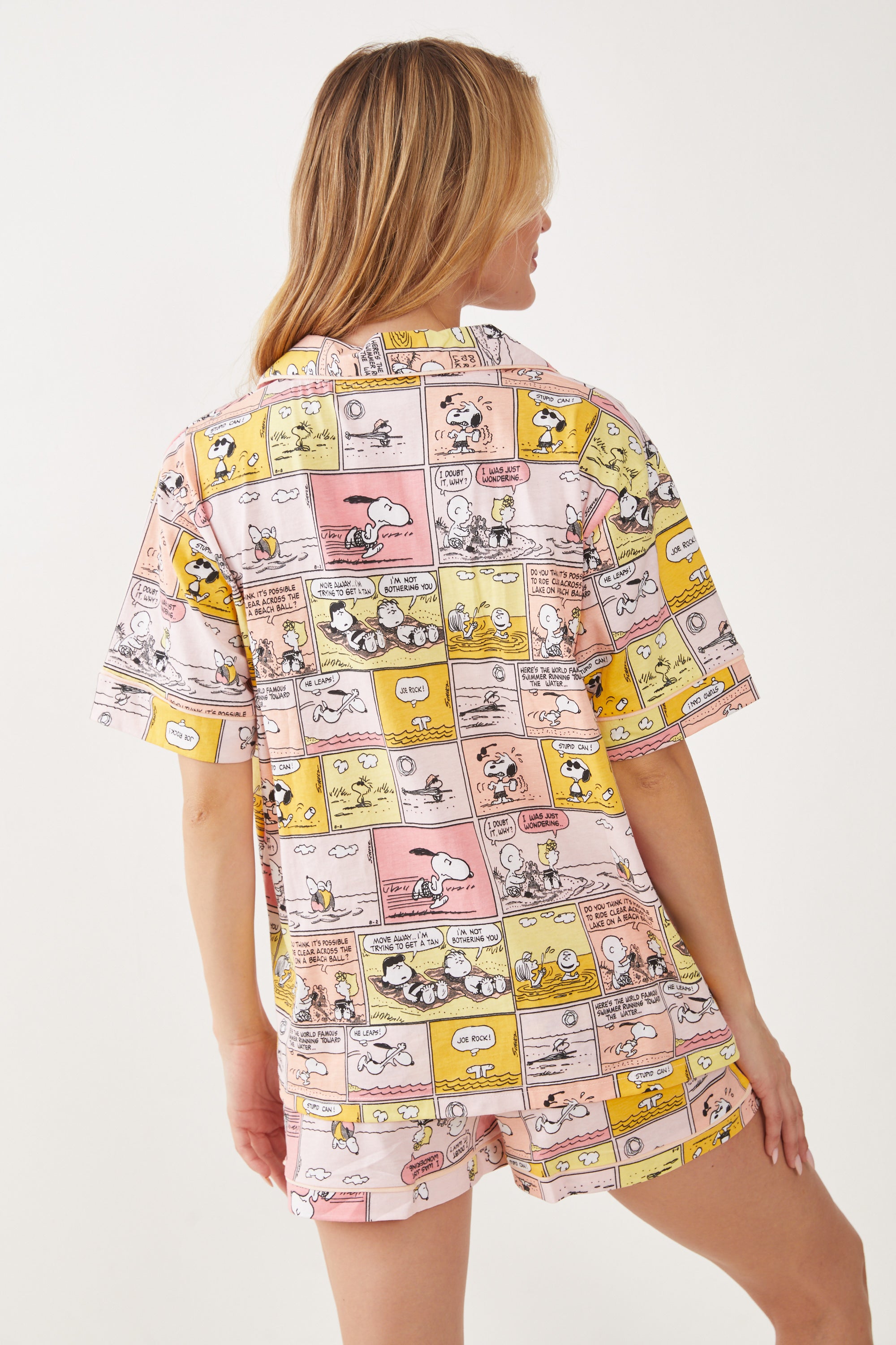 מכופתרת קצרה כותנה סנופי קומיקס