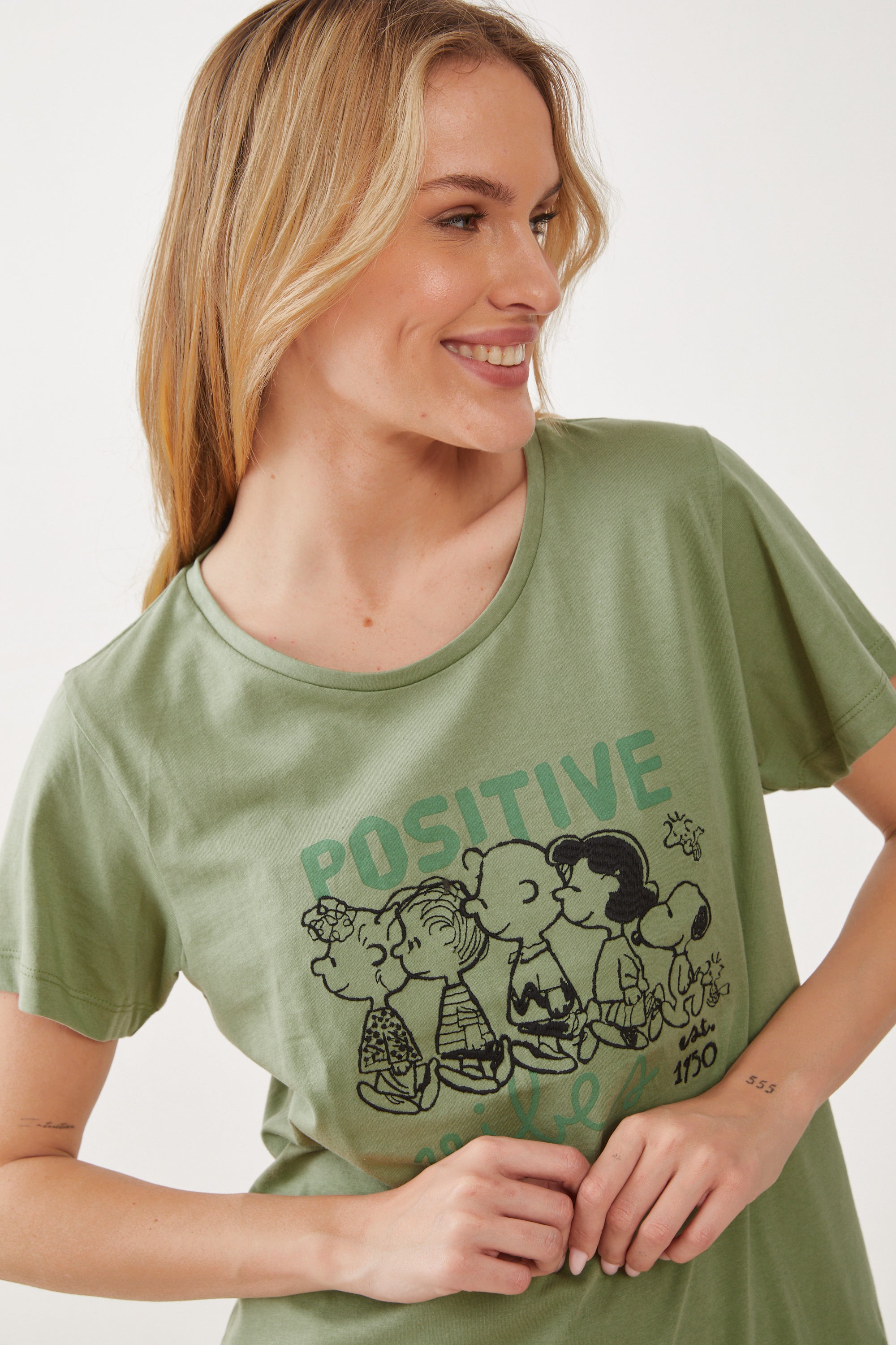 פיג'מה קצרה כותנה סנופי שמח