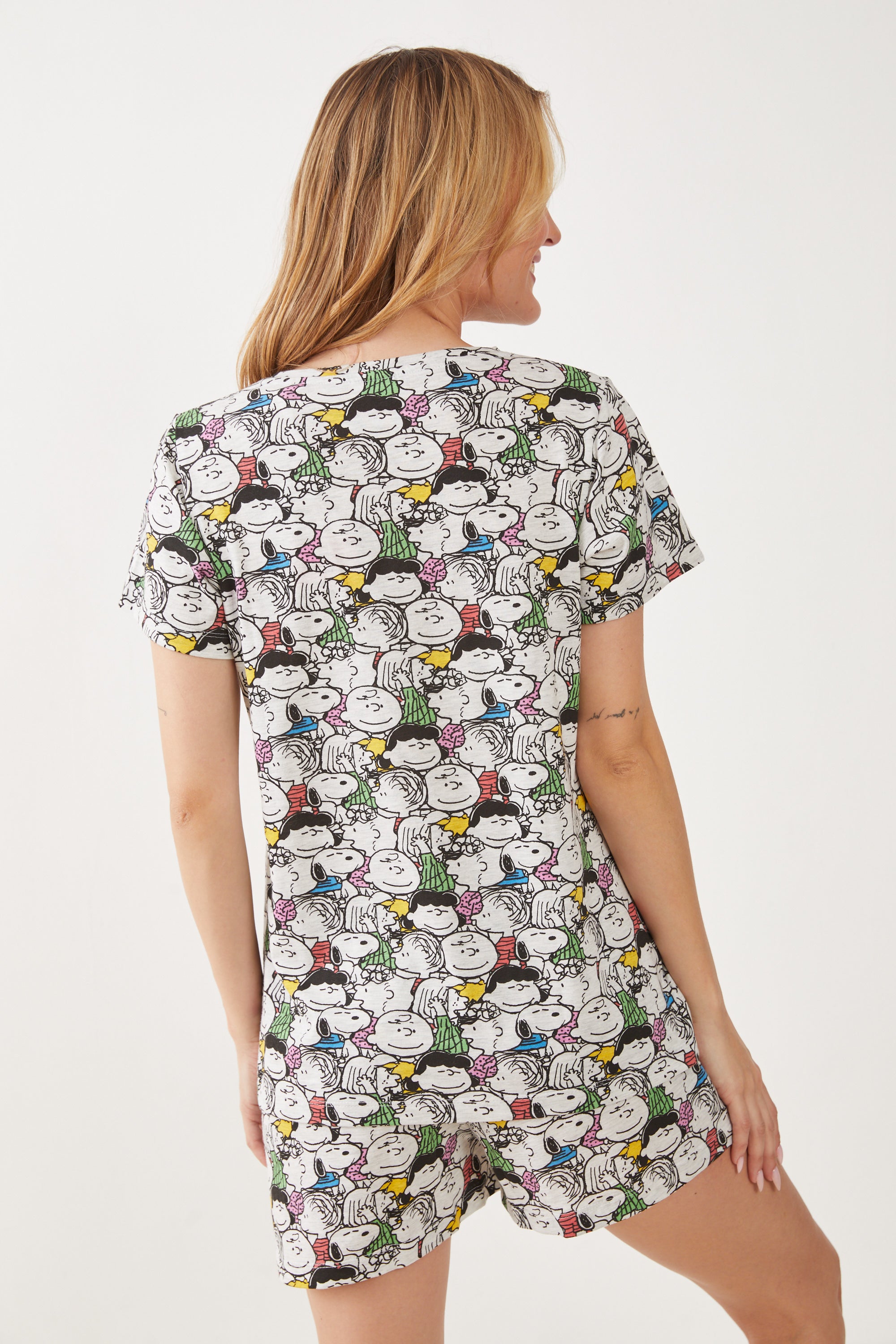 פיג'מה קצרה כותנה סנופי וחברים