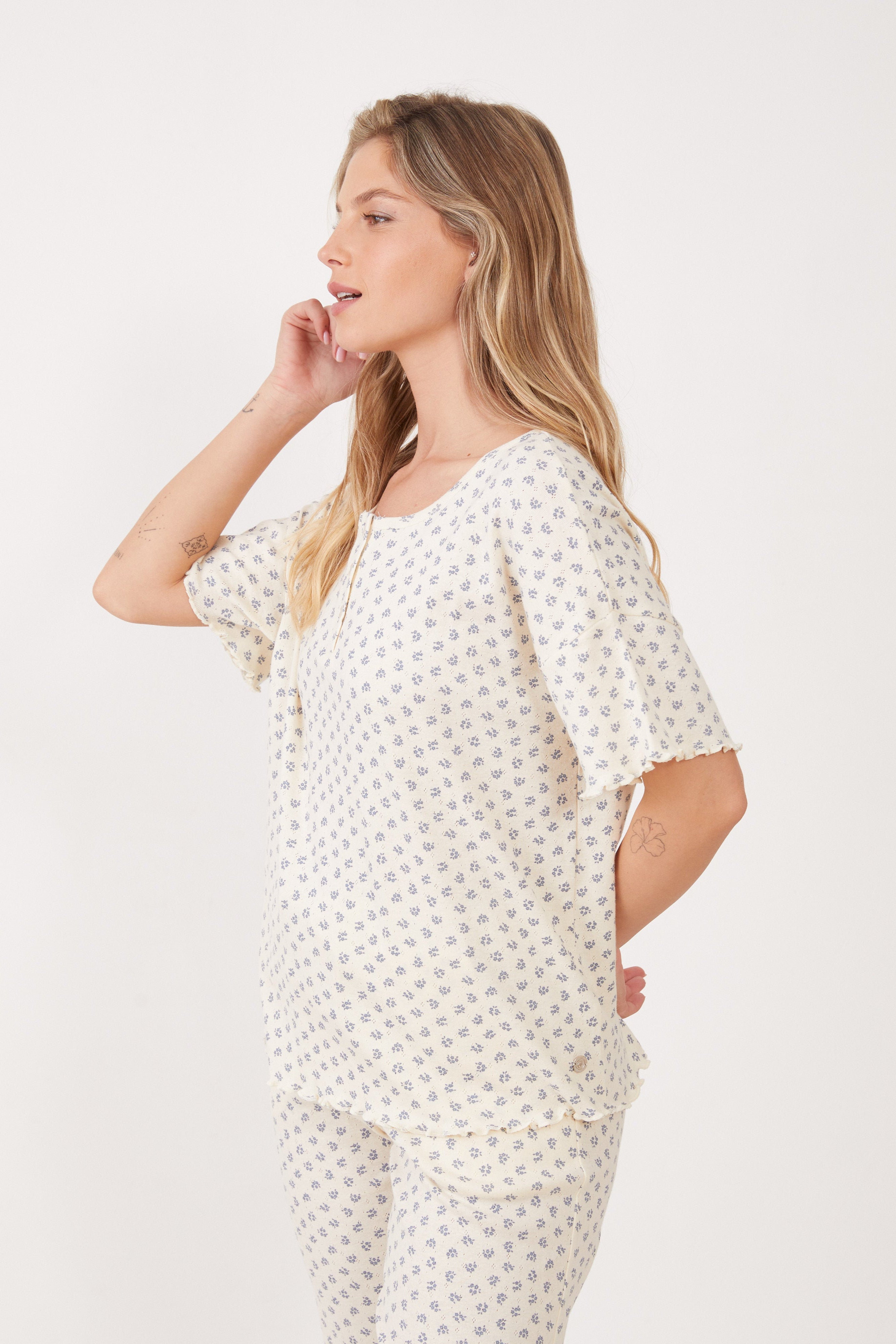 סט פיג'מת קיץ 100% כותנה