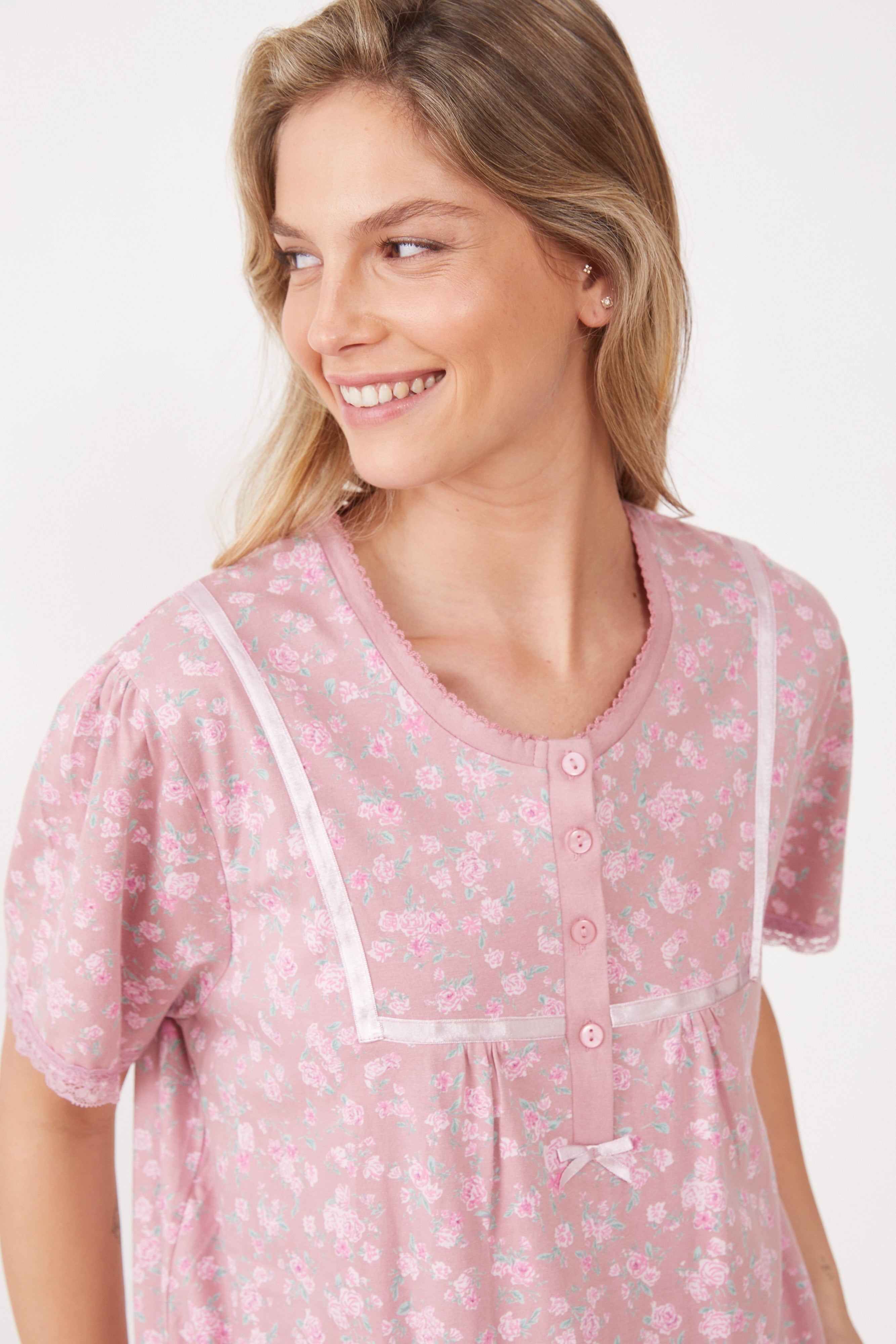 כותונת לילה שרוול קצר