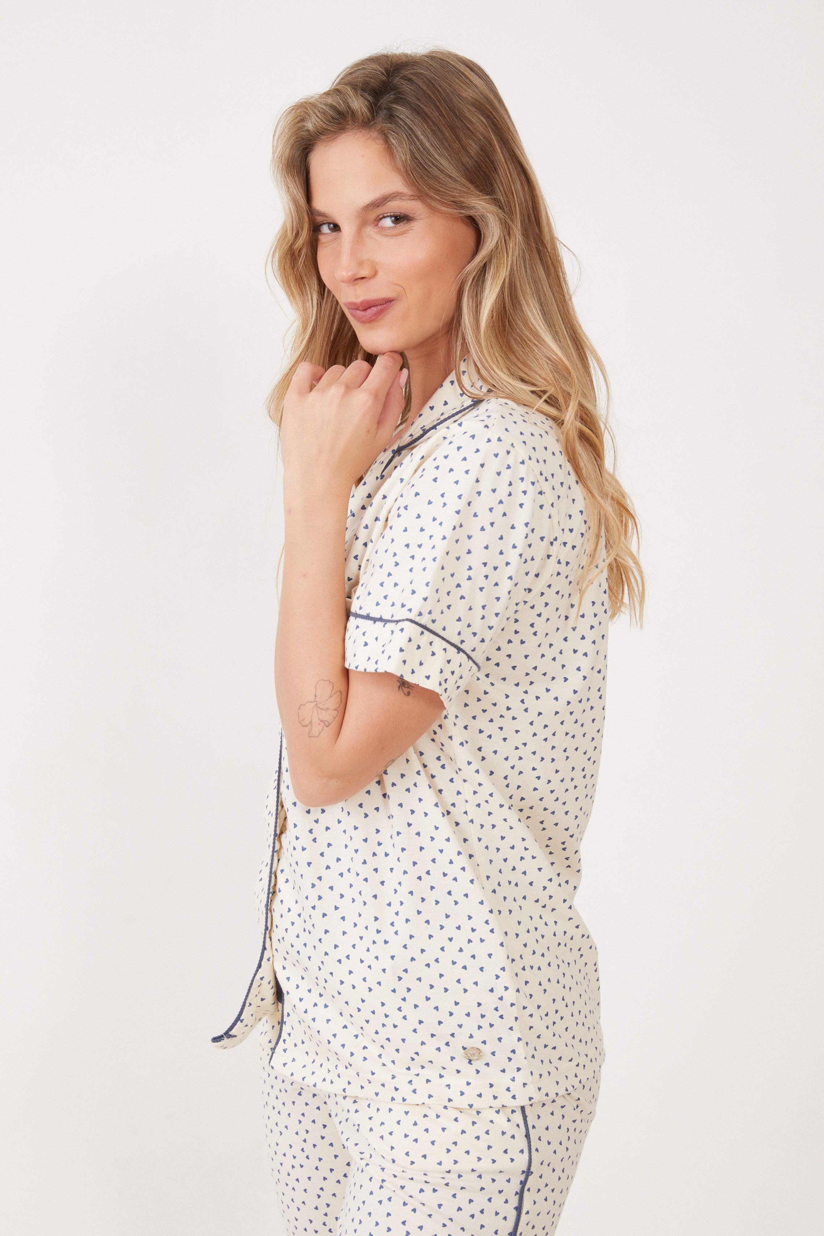 סט פיג'מת קיץ מכנס ארוך