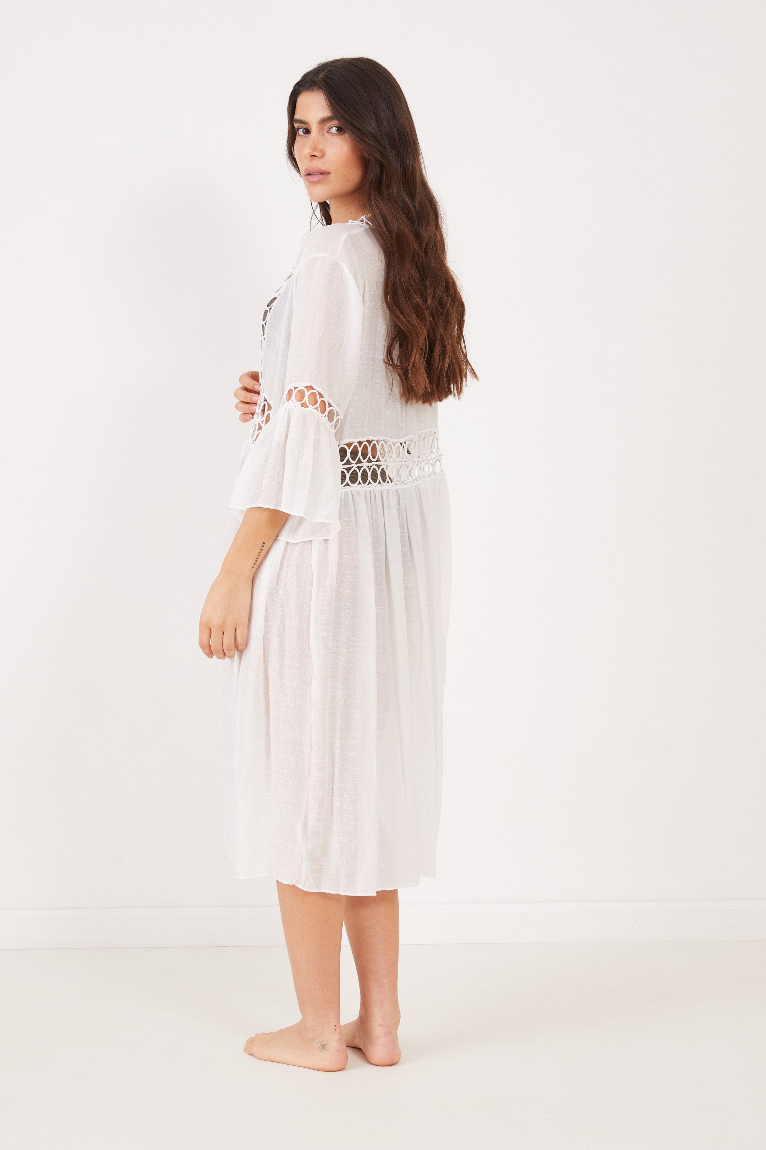 שמלת חוף מאורכת טבעות