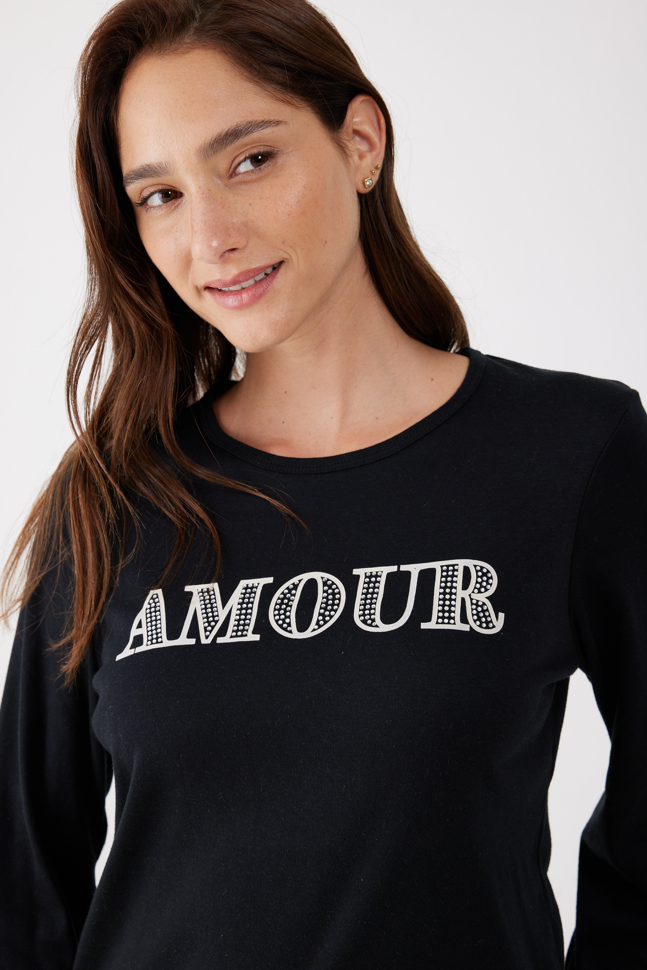 סט פיג'מה ארוכה דקה AMOUR