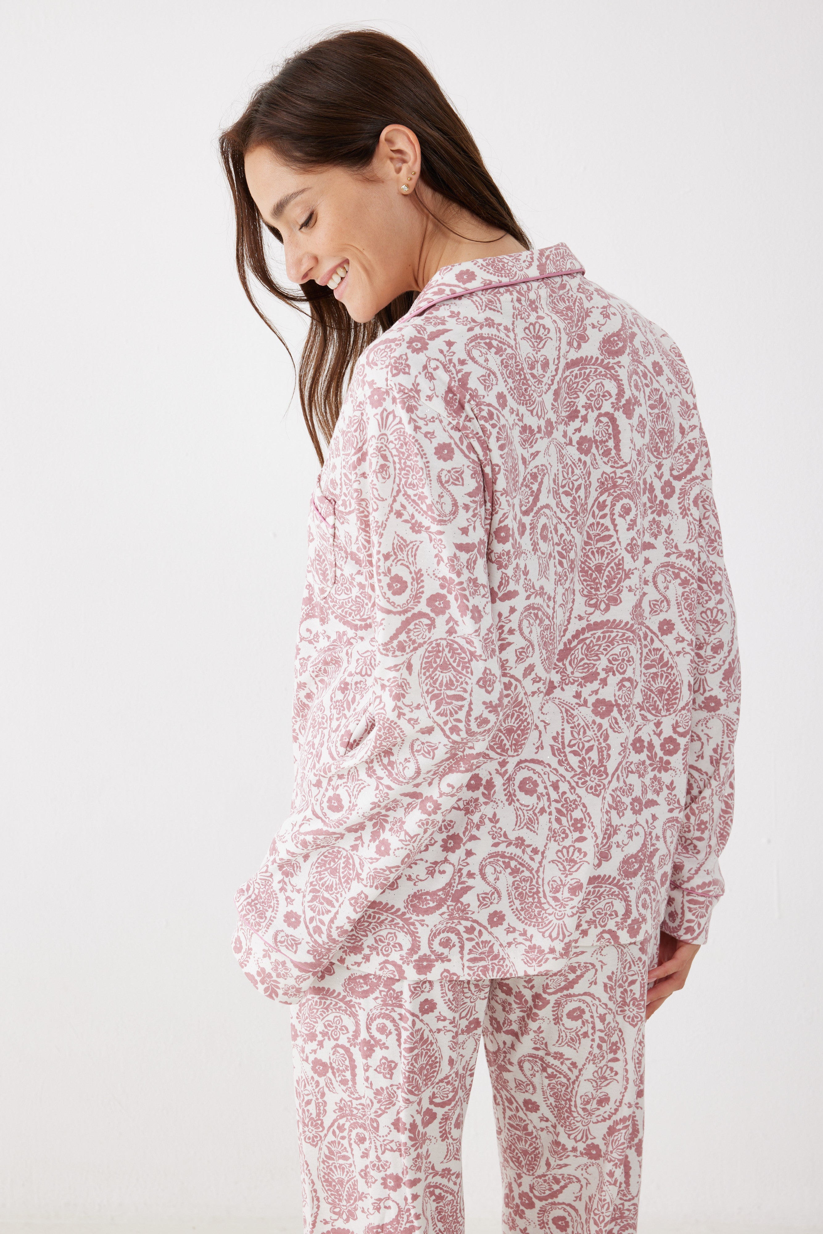 פיג'מה אינטרלוק מכופתרת