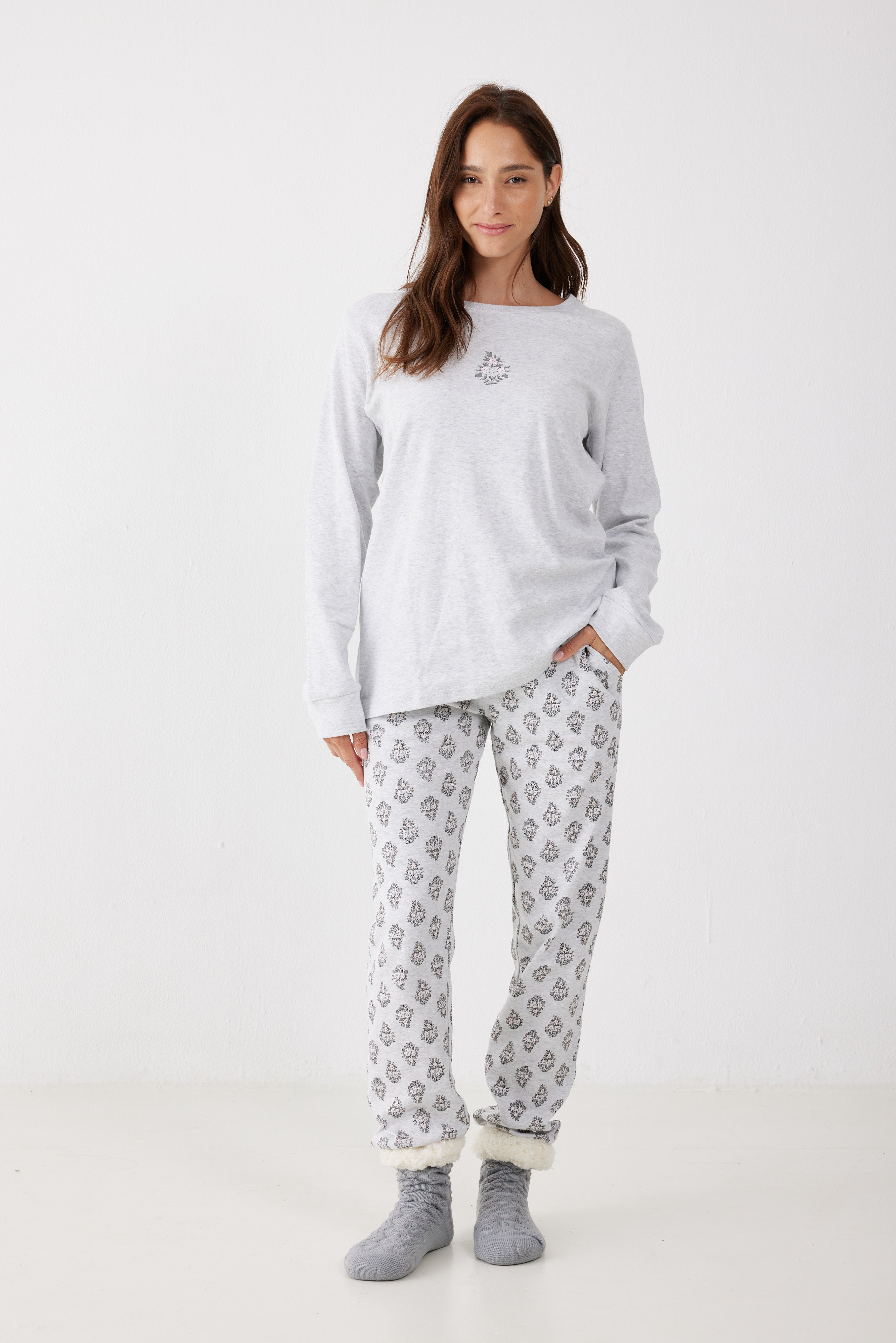 סט פיג'מה חורף כותנה