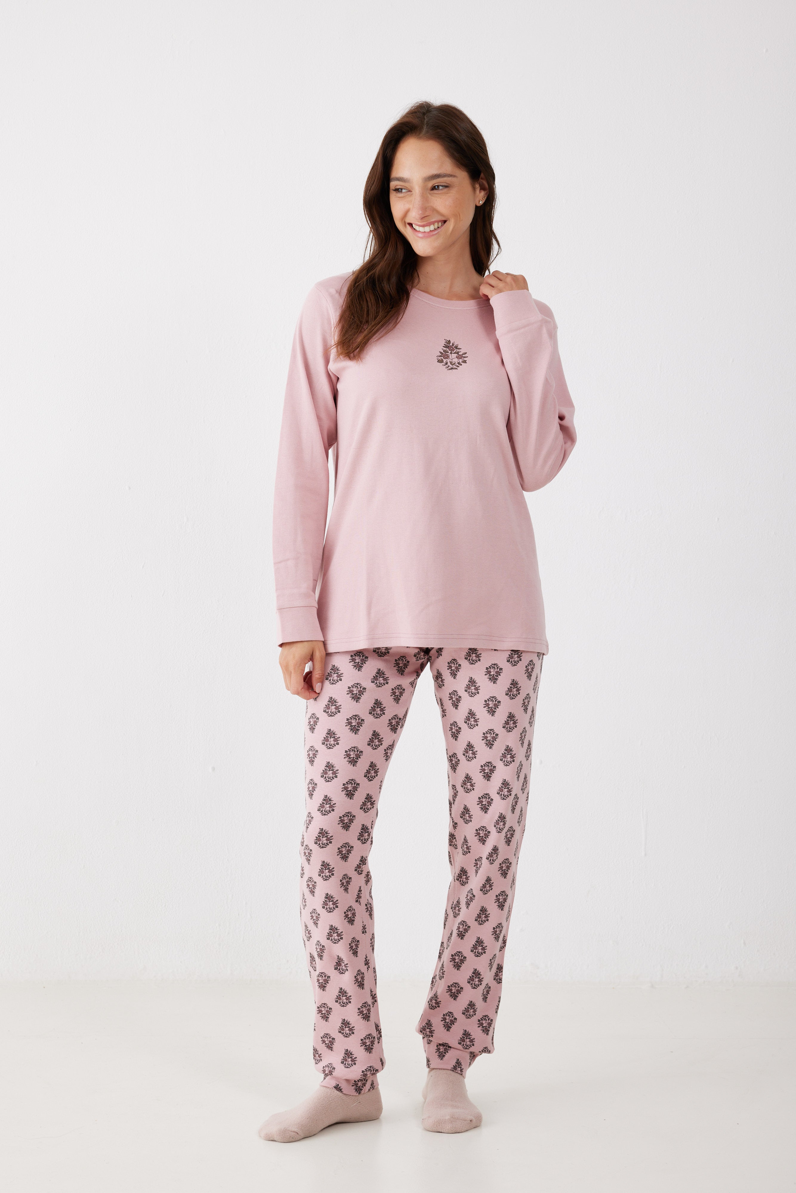 סט פיג'מה חורף 100% כותנה