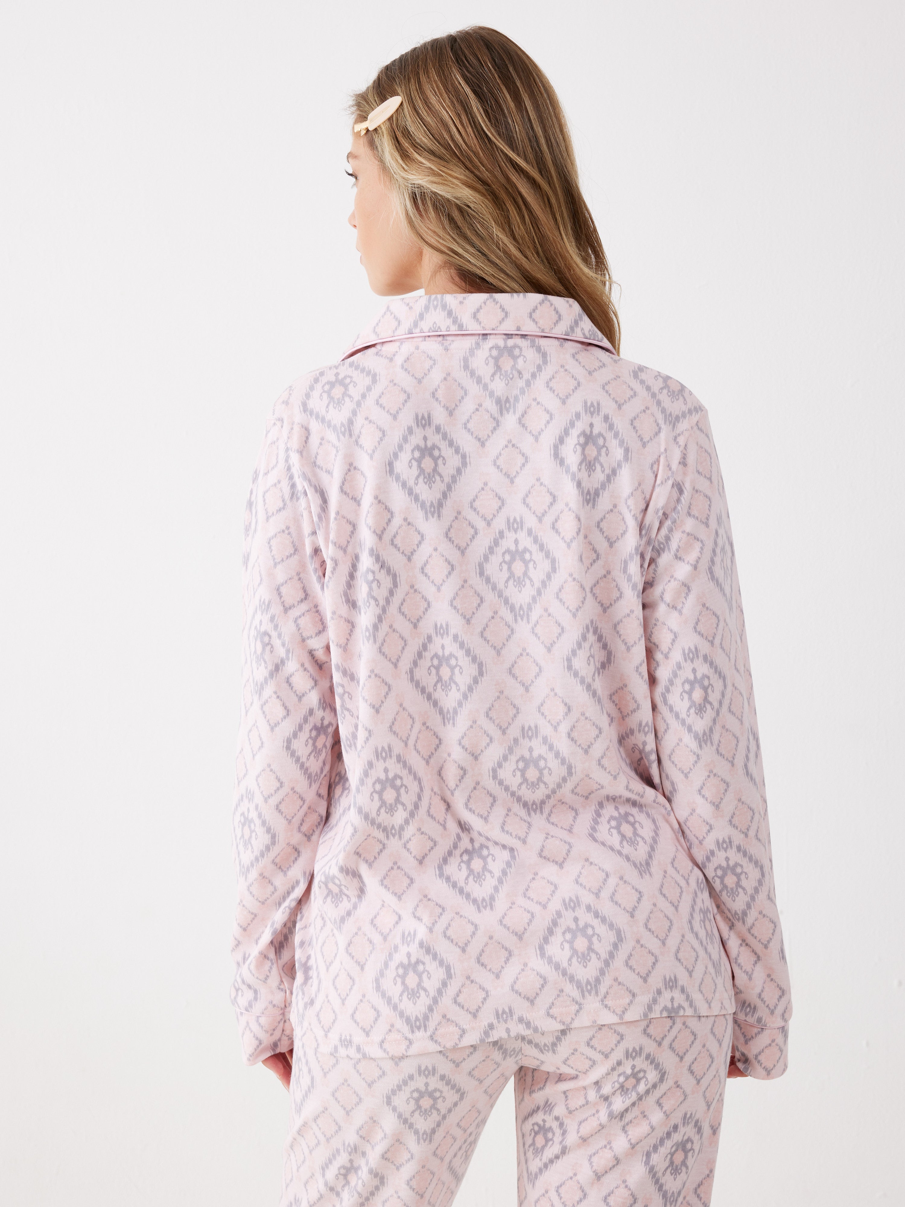 פיג'מה אינטרלוק מכופתרת