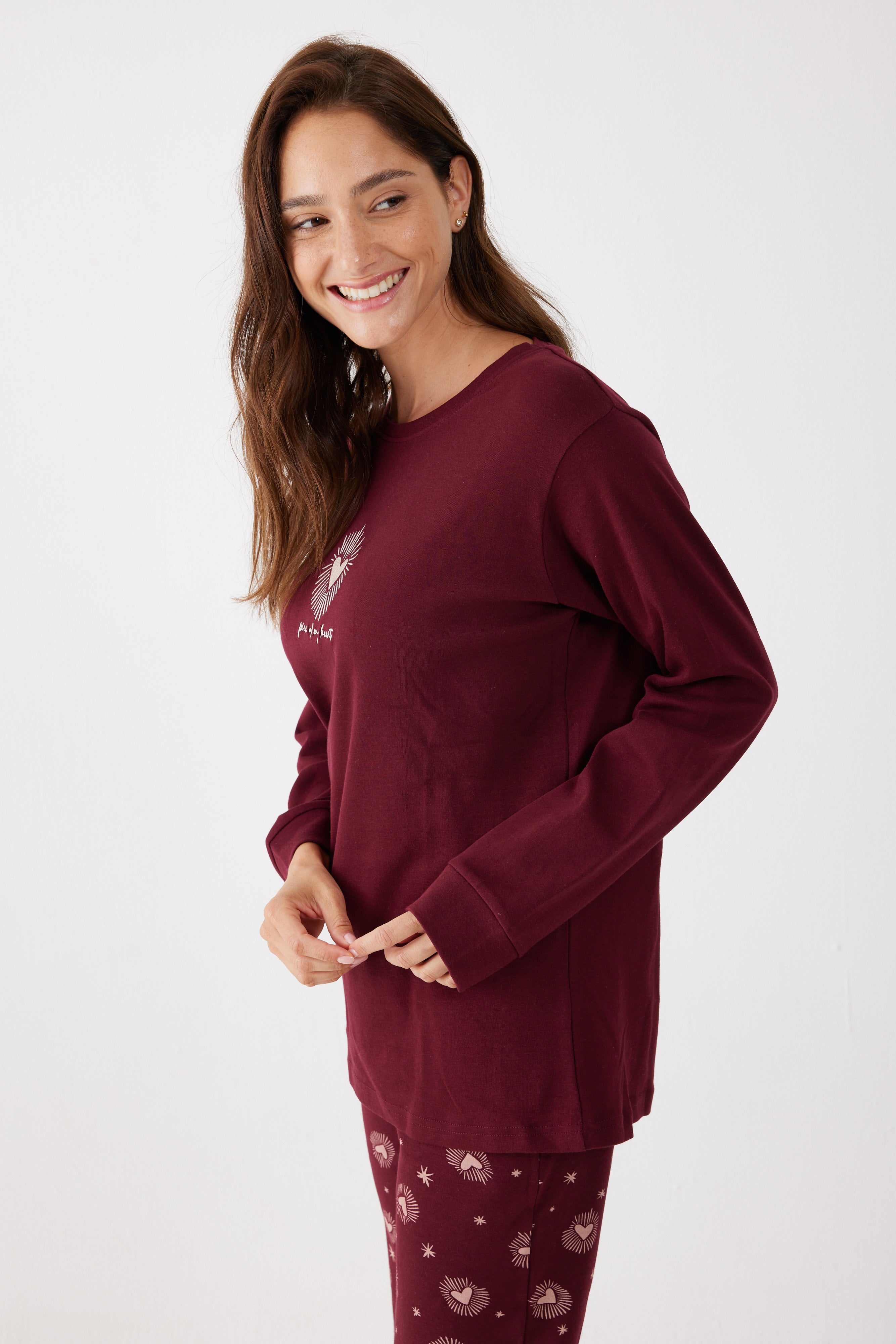 סט פיג'מה 100% כותנה