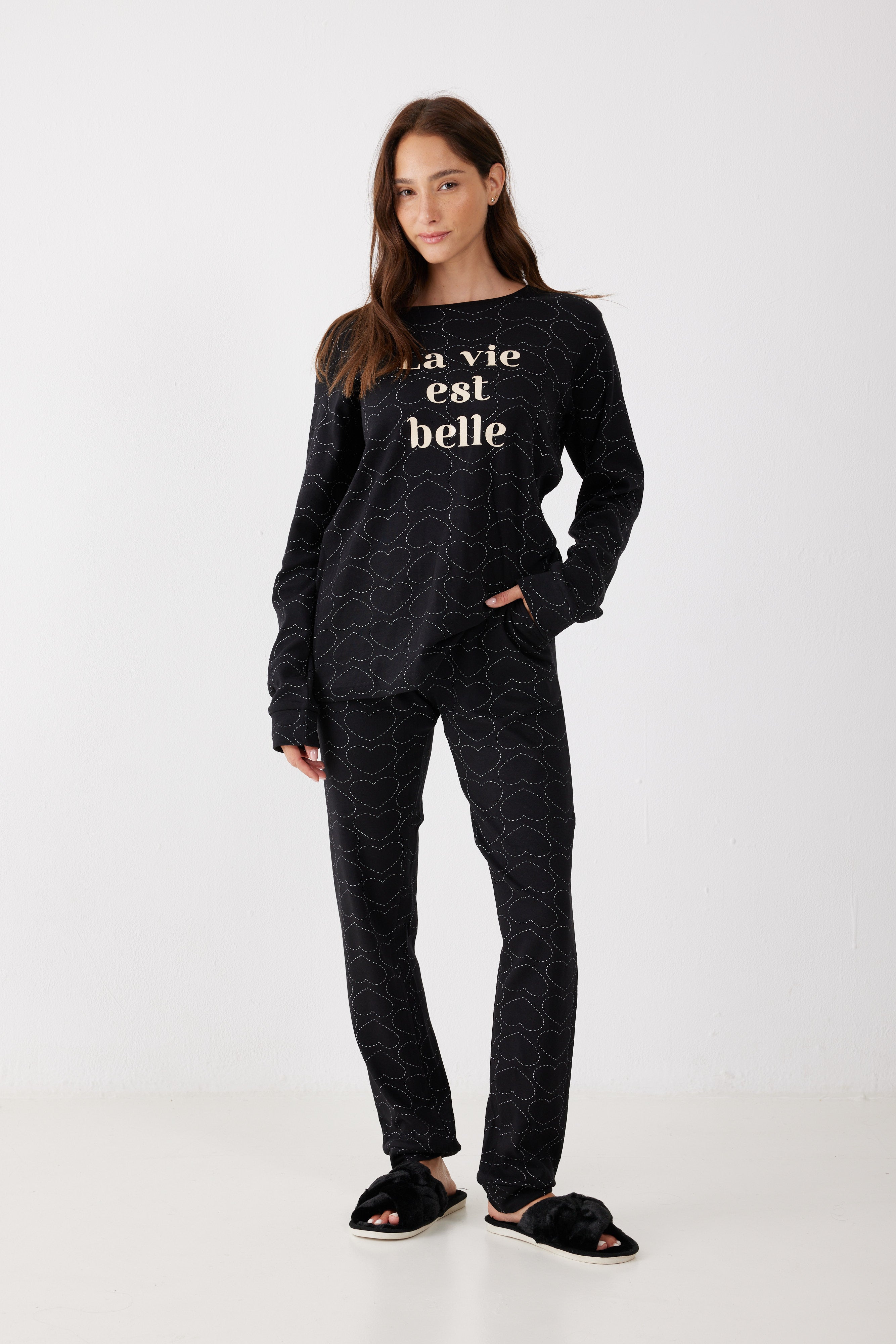 סט פיג'מה 100% כותנה