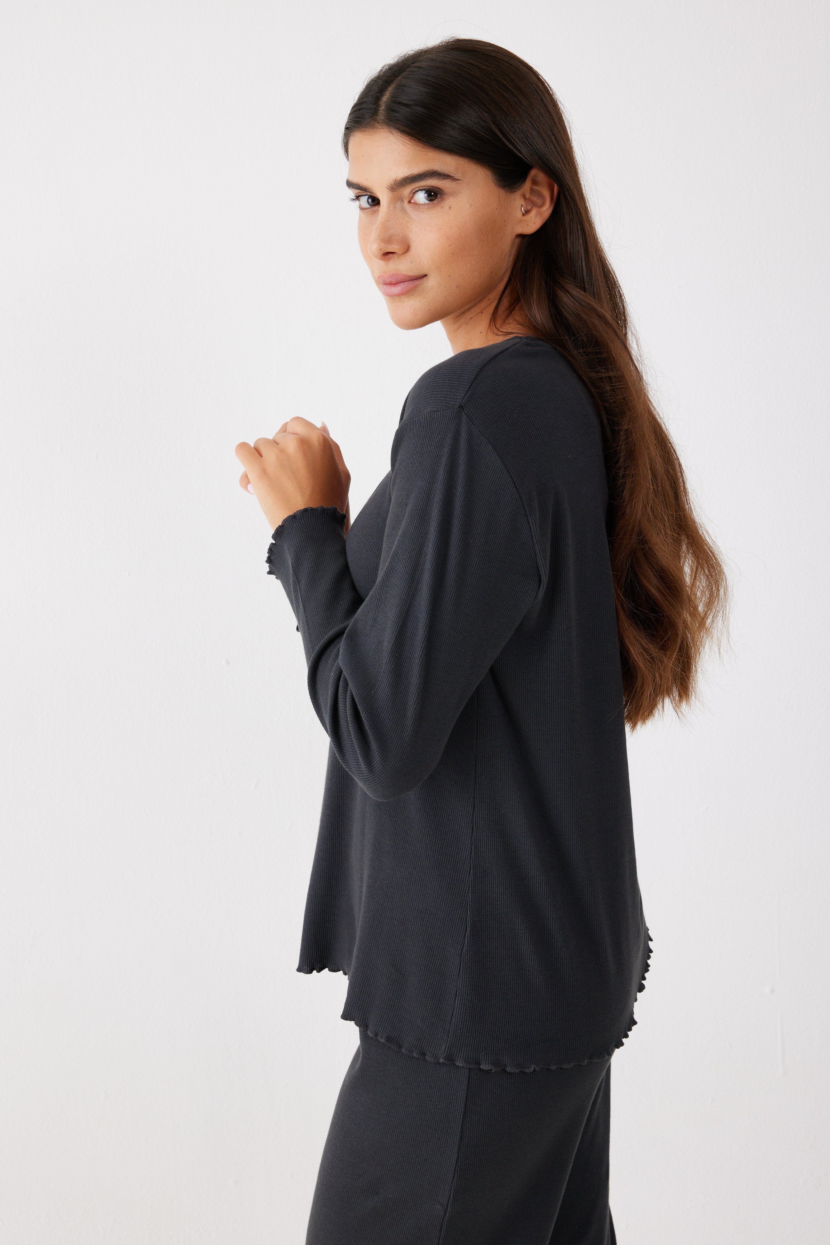 פיג'מה ריב 100% כותנה