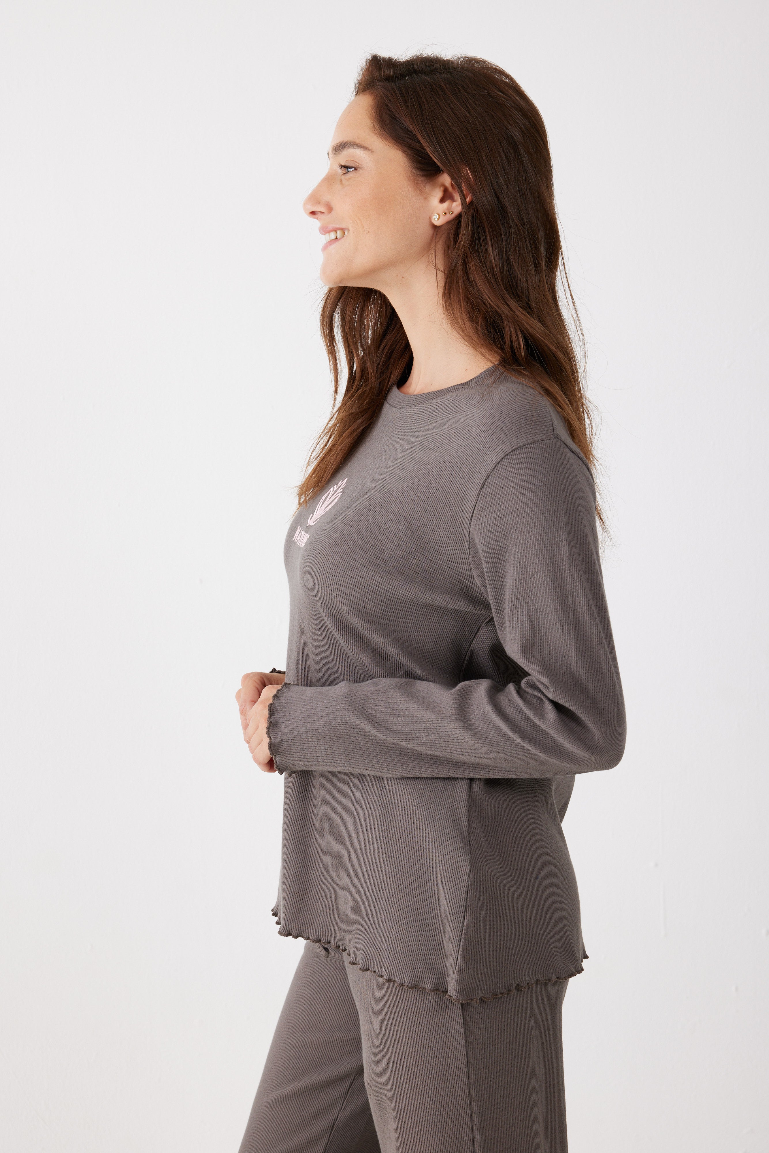 פיג'מה ריב 100% כותנה