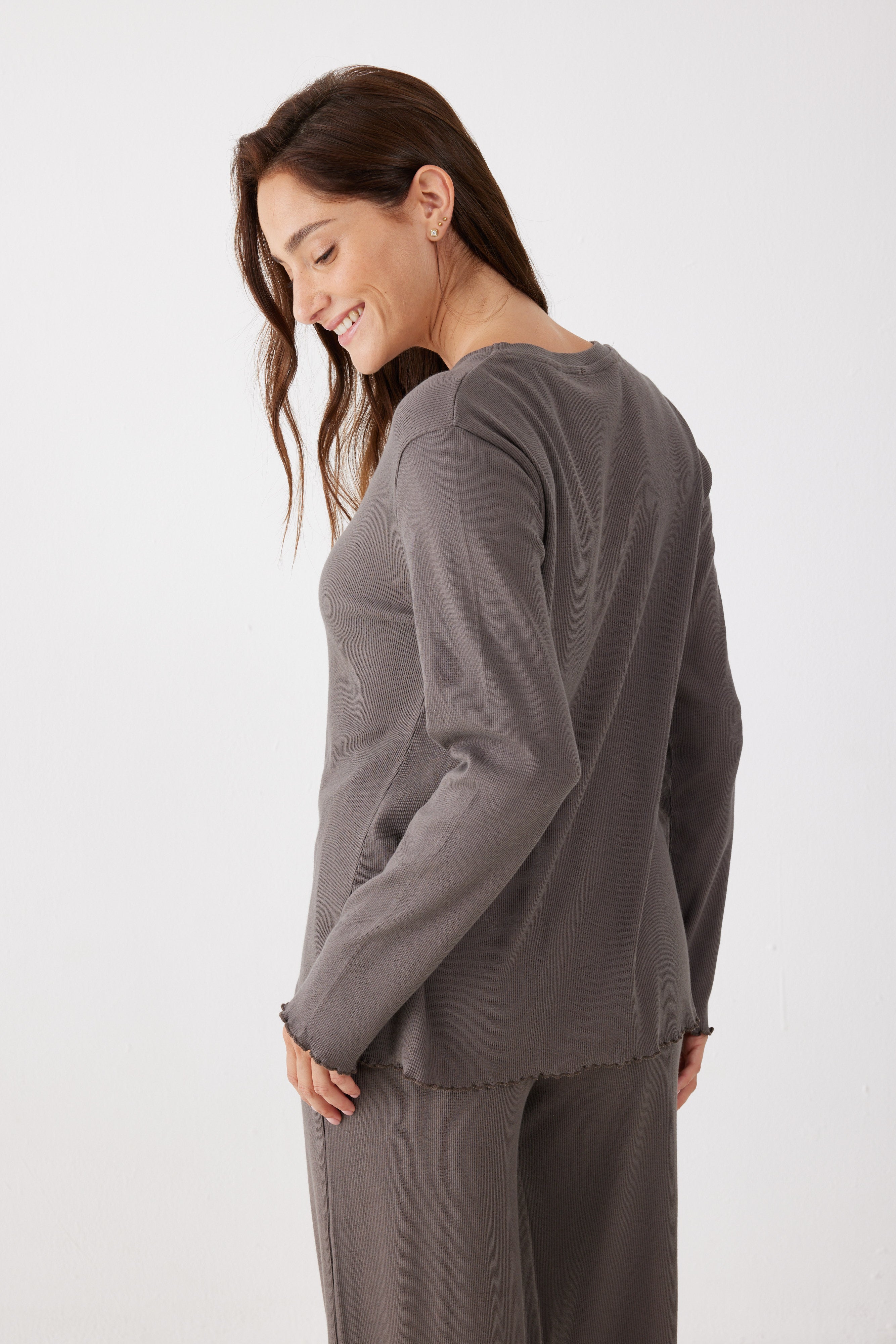 פיג'מה ריב 100% כותנה