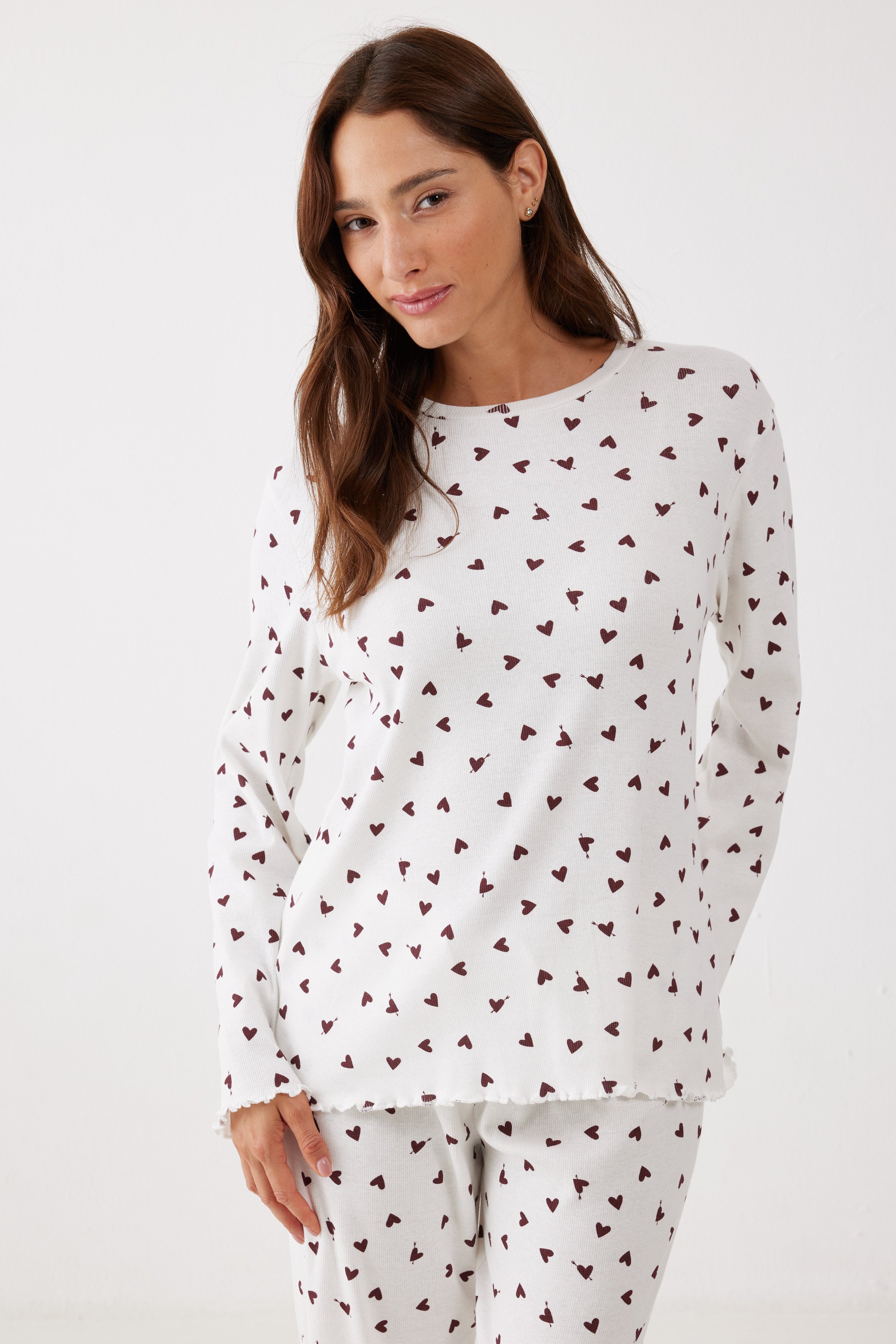 פיג'מה ריב 100% כותנה