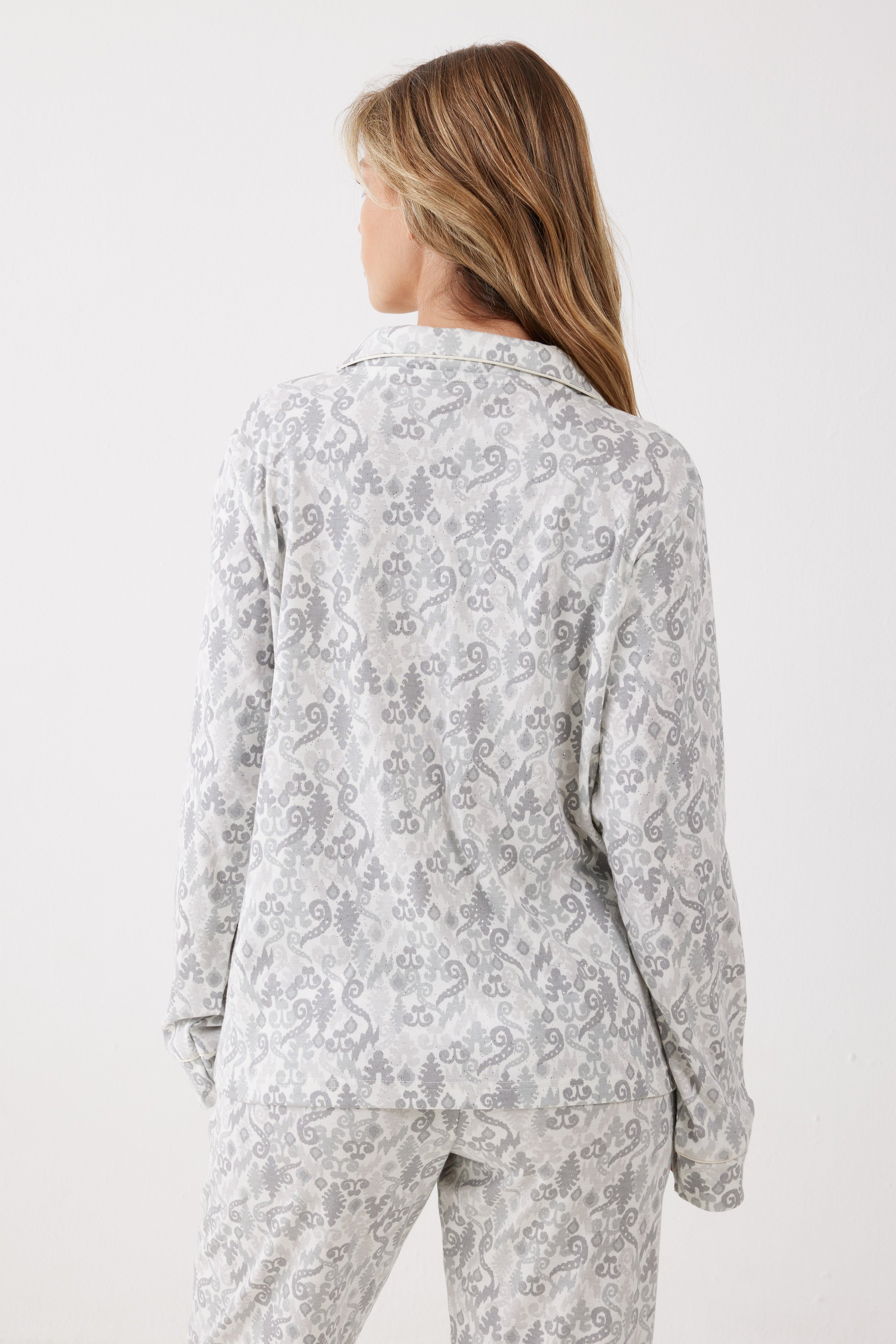 פיג'מה מכופתרת אינטרלוק