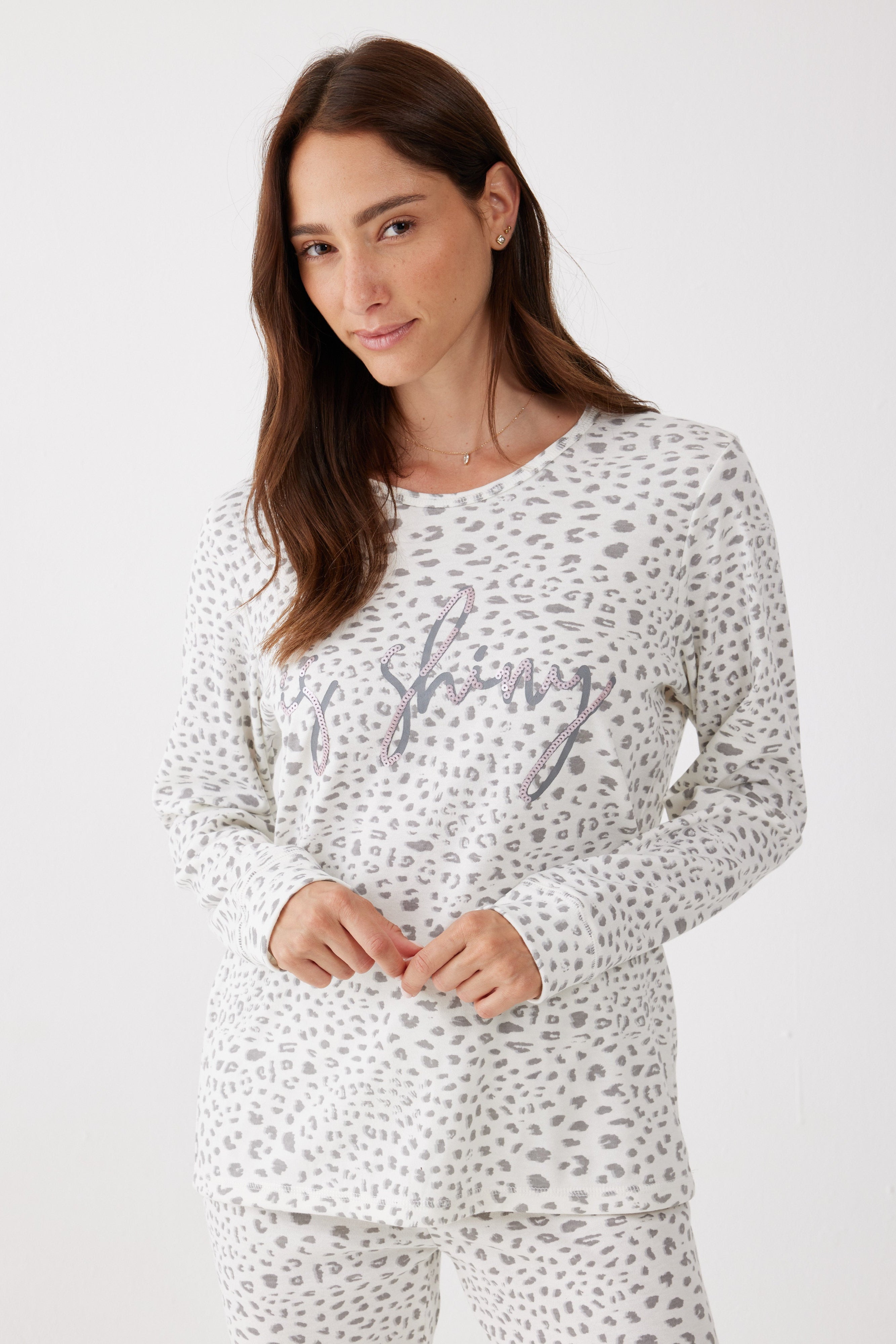 סט פיג'מה מנומרת אינטרלוק