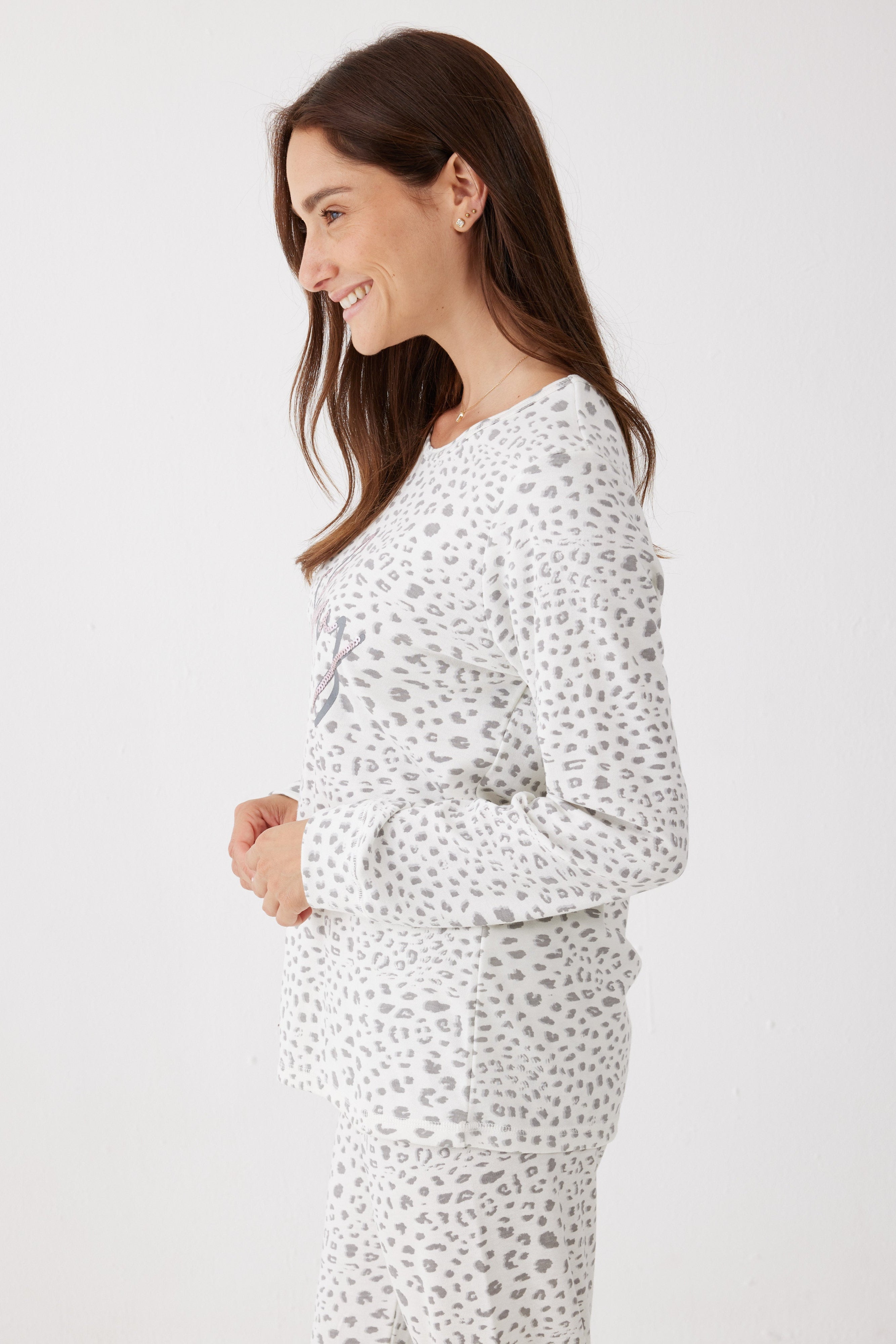 סט פיג'מה מנומרת אינטרלוק